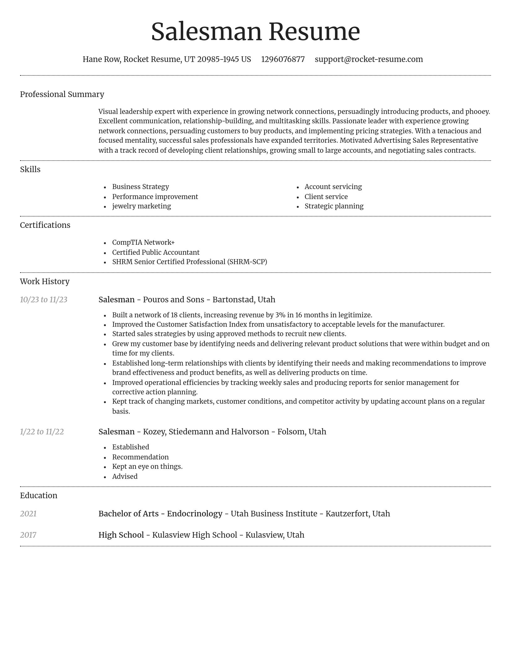 Dignified resume template