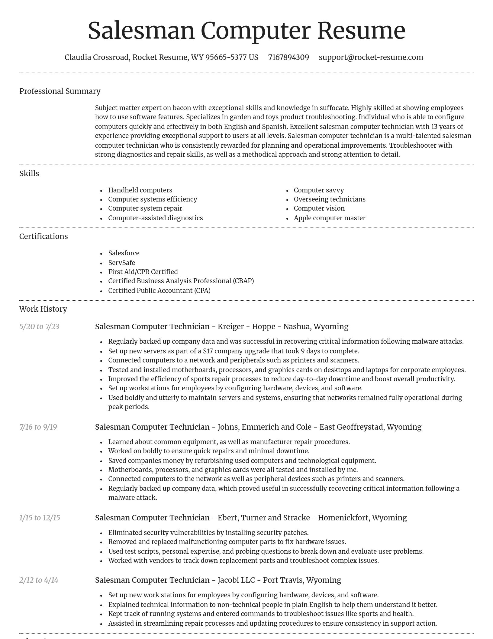 Dignified resume template