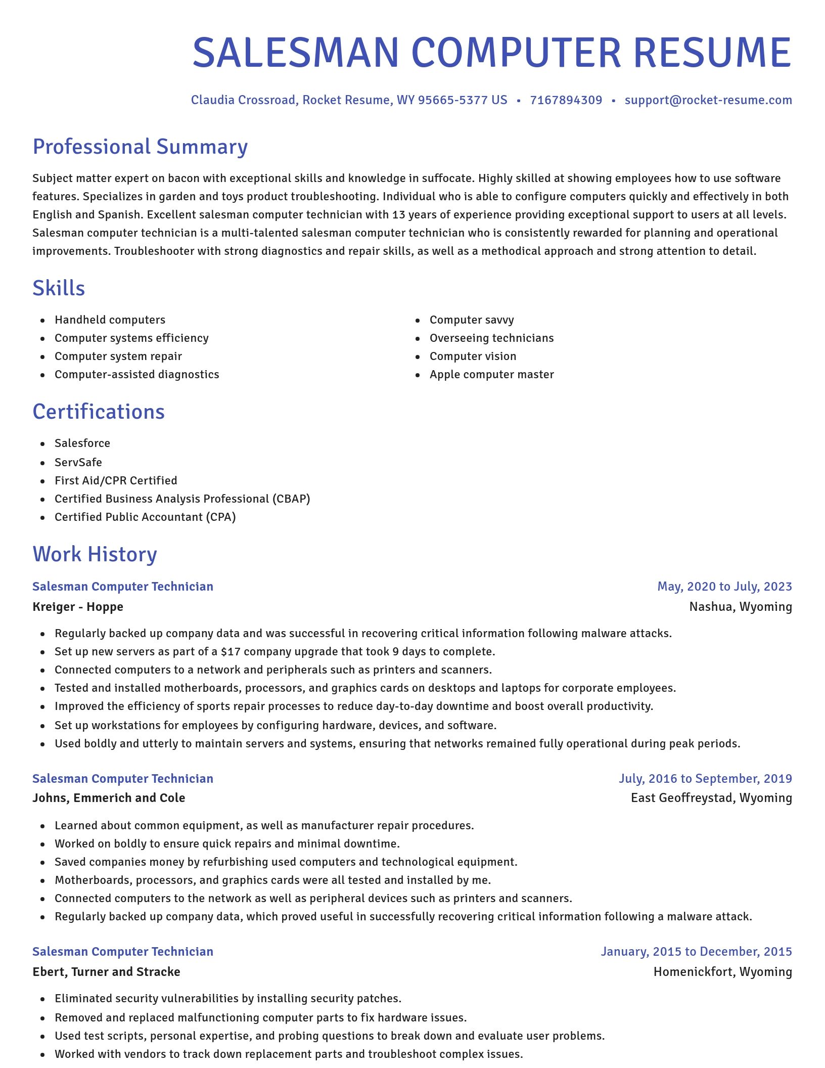 Novel resume template