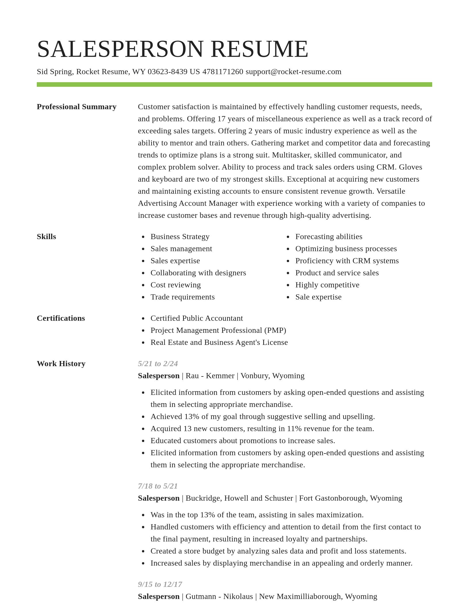 Smart resume template