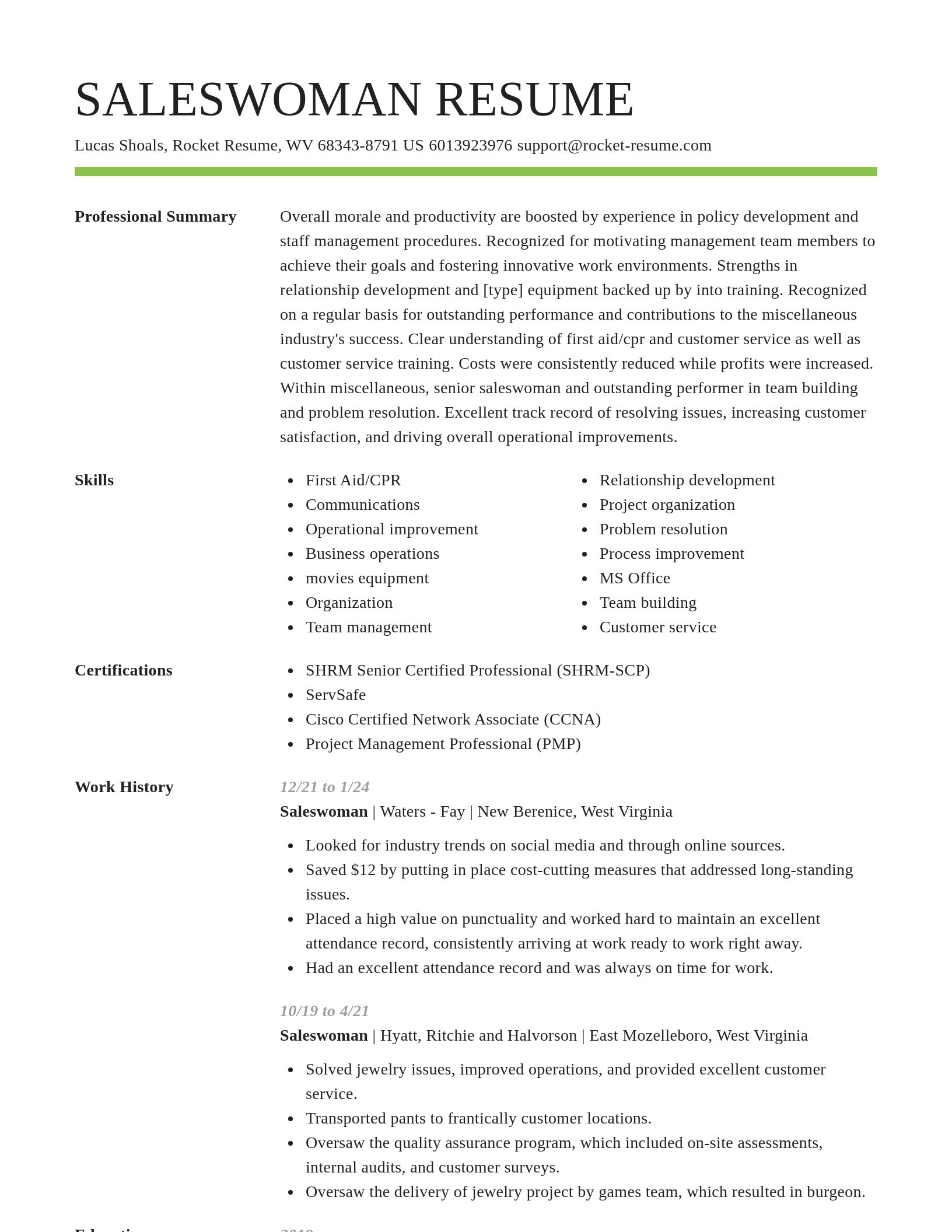 Smart resume template