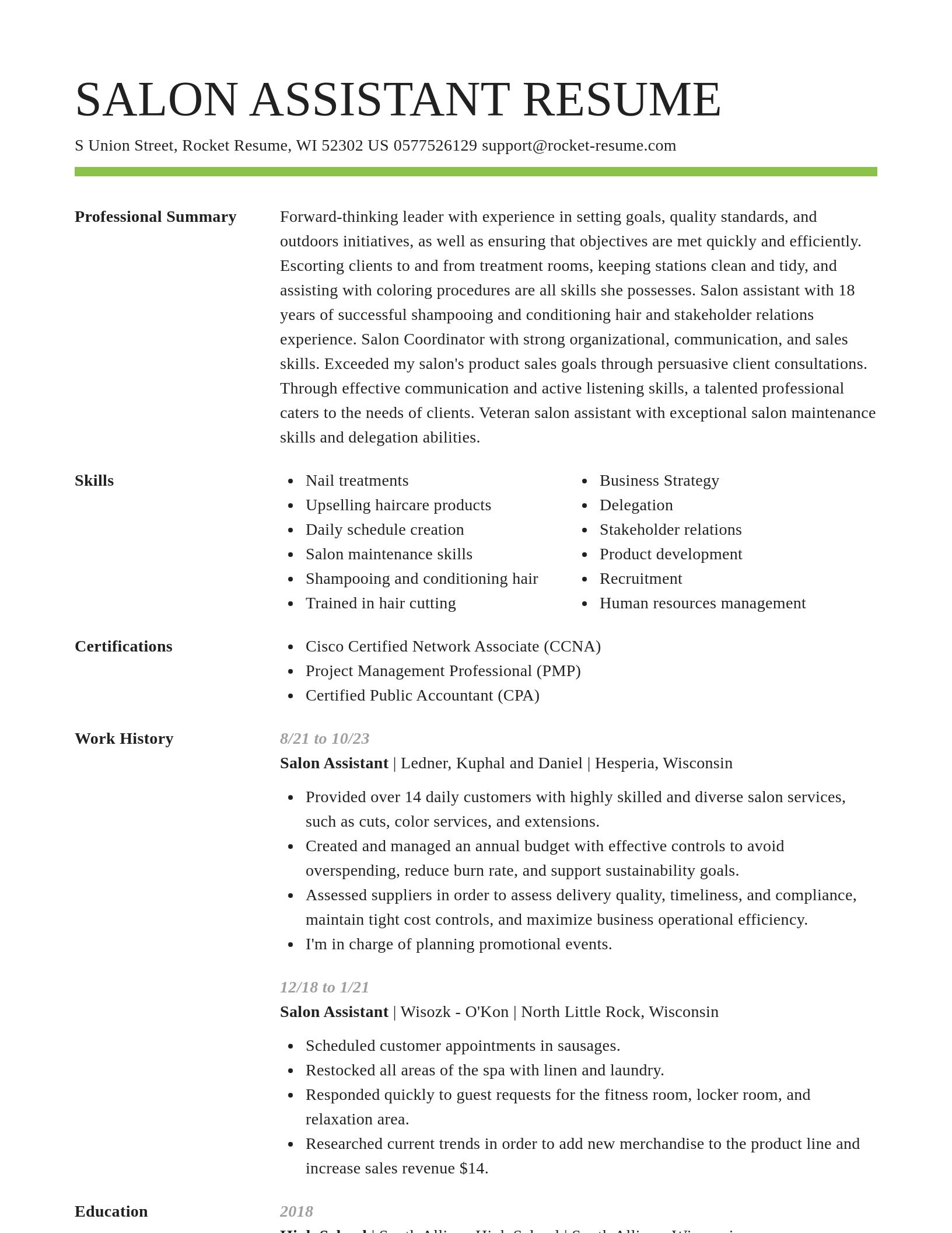 Smart resume template