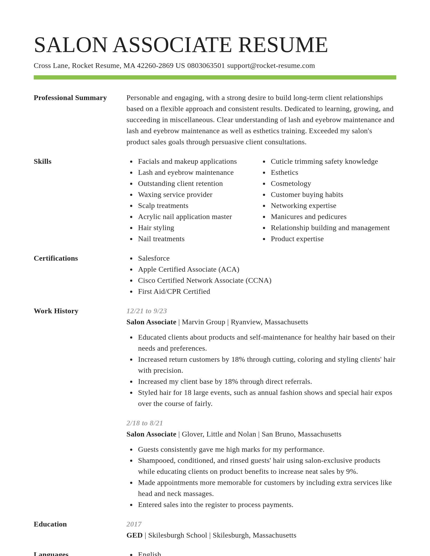 Smart resume template