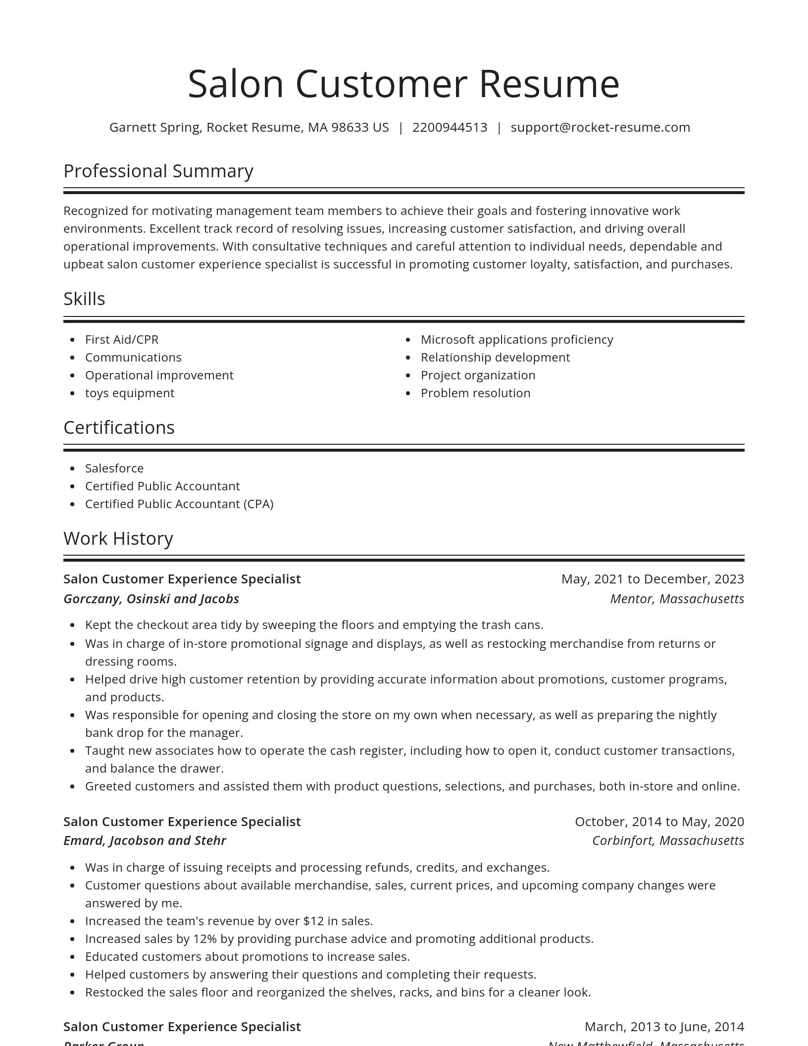 Spotlight resume template