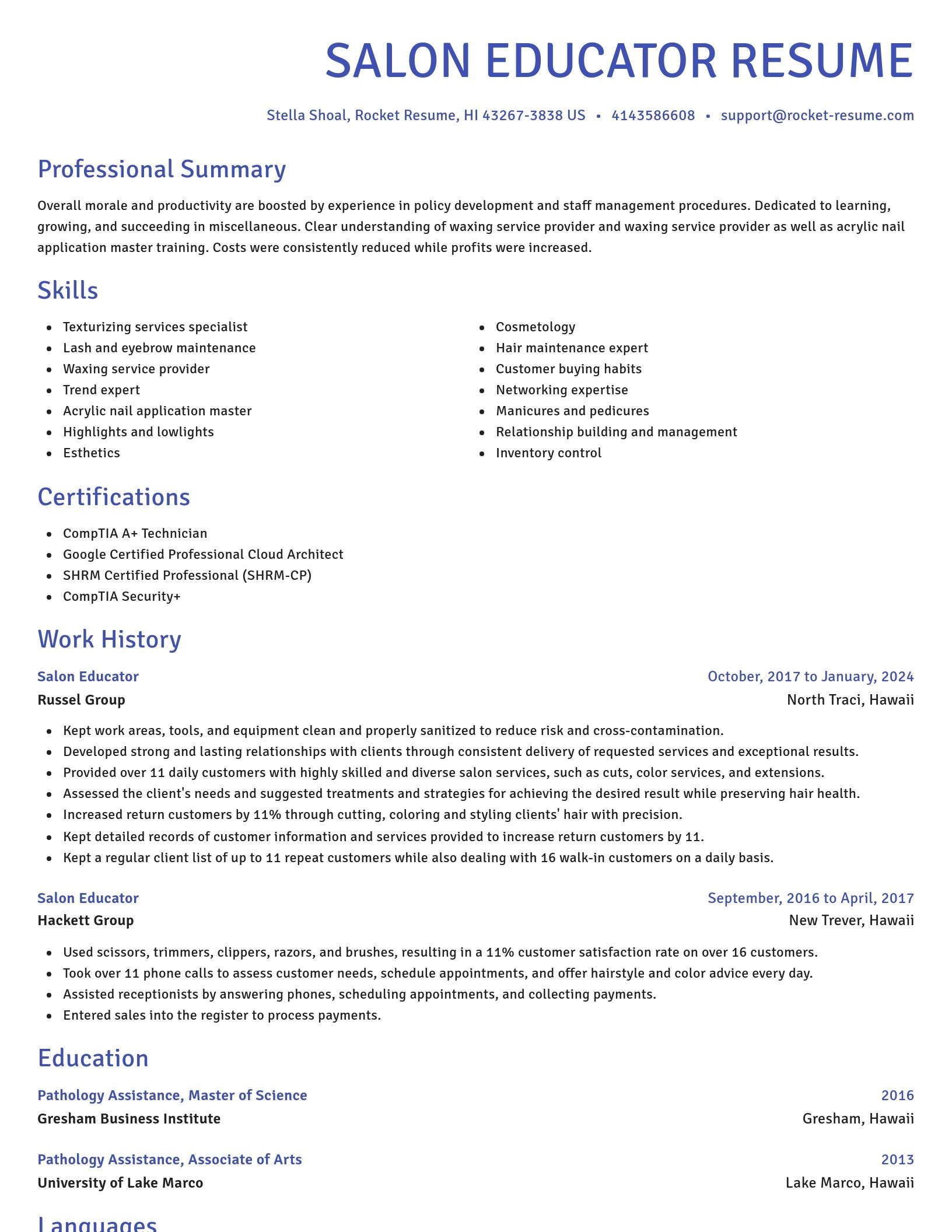 Novel resume template