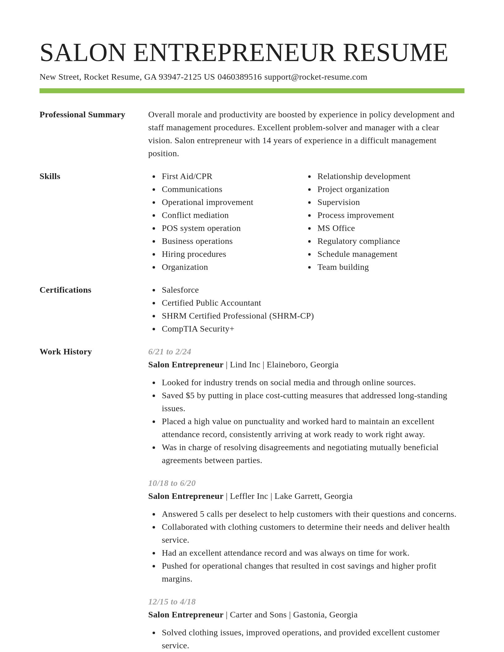 Smart resume template