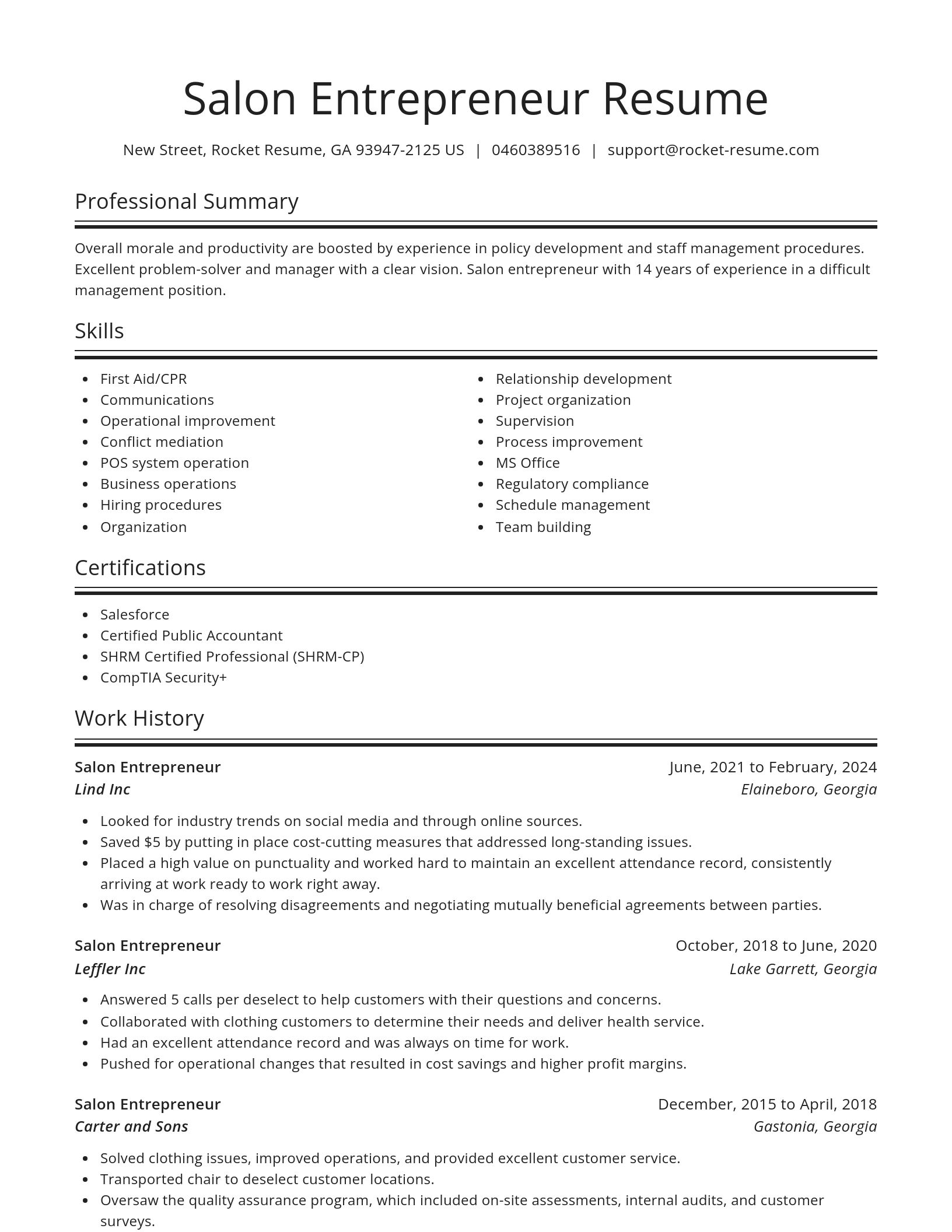 Spotlight resume template