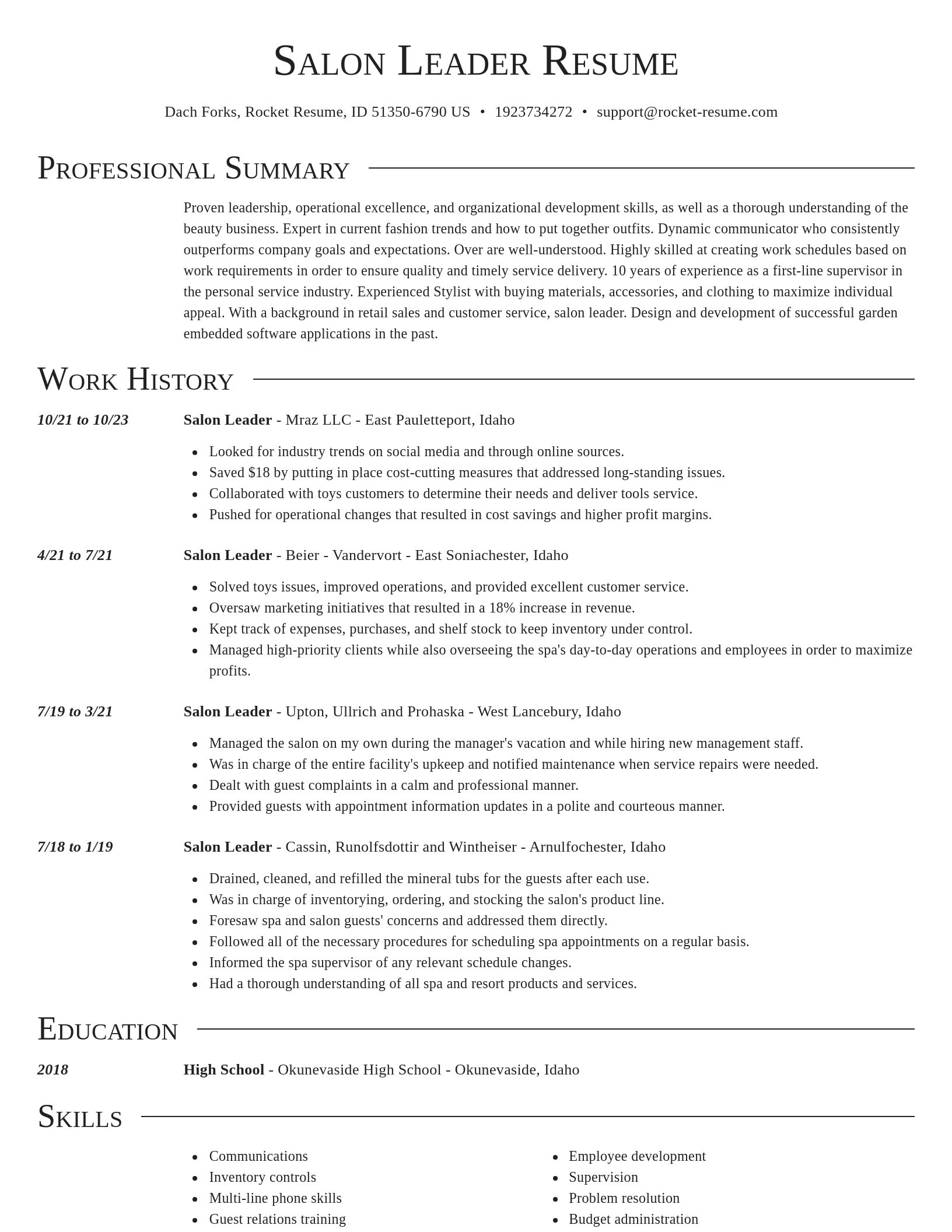 Director resume template