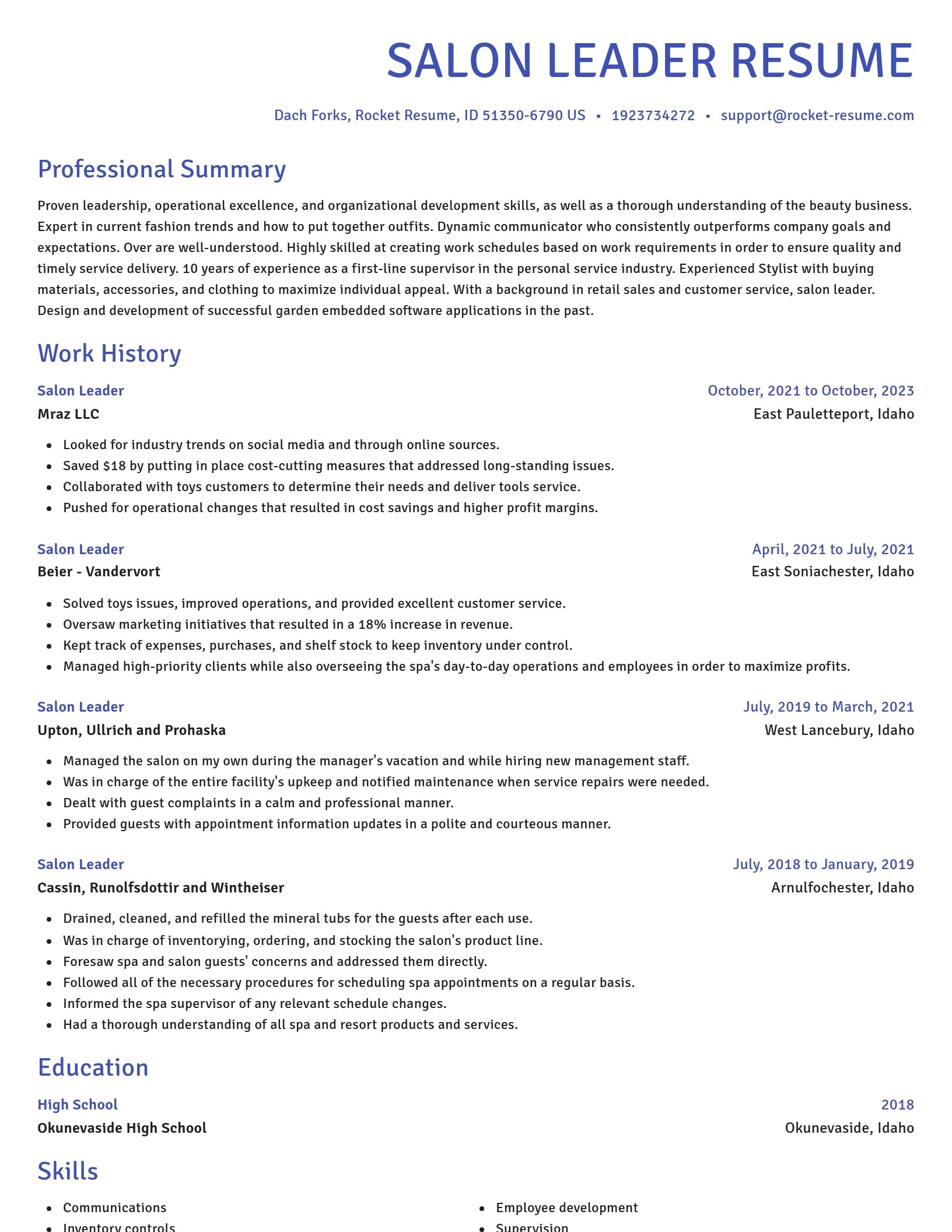 Novel resume template