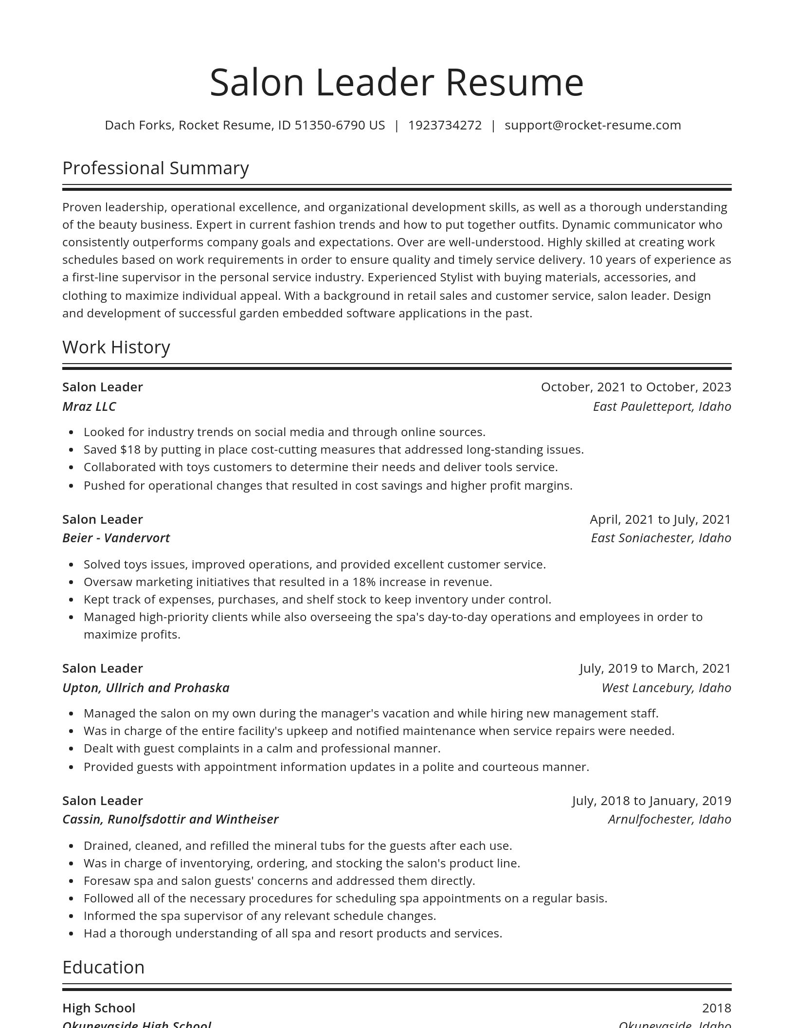 Spotlight resume template