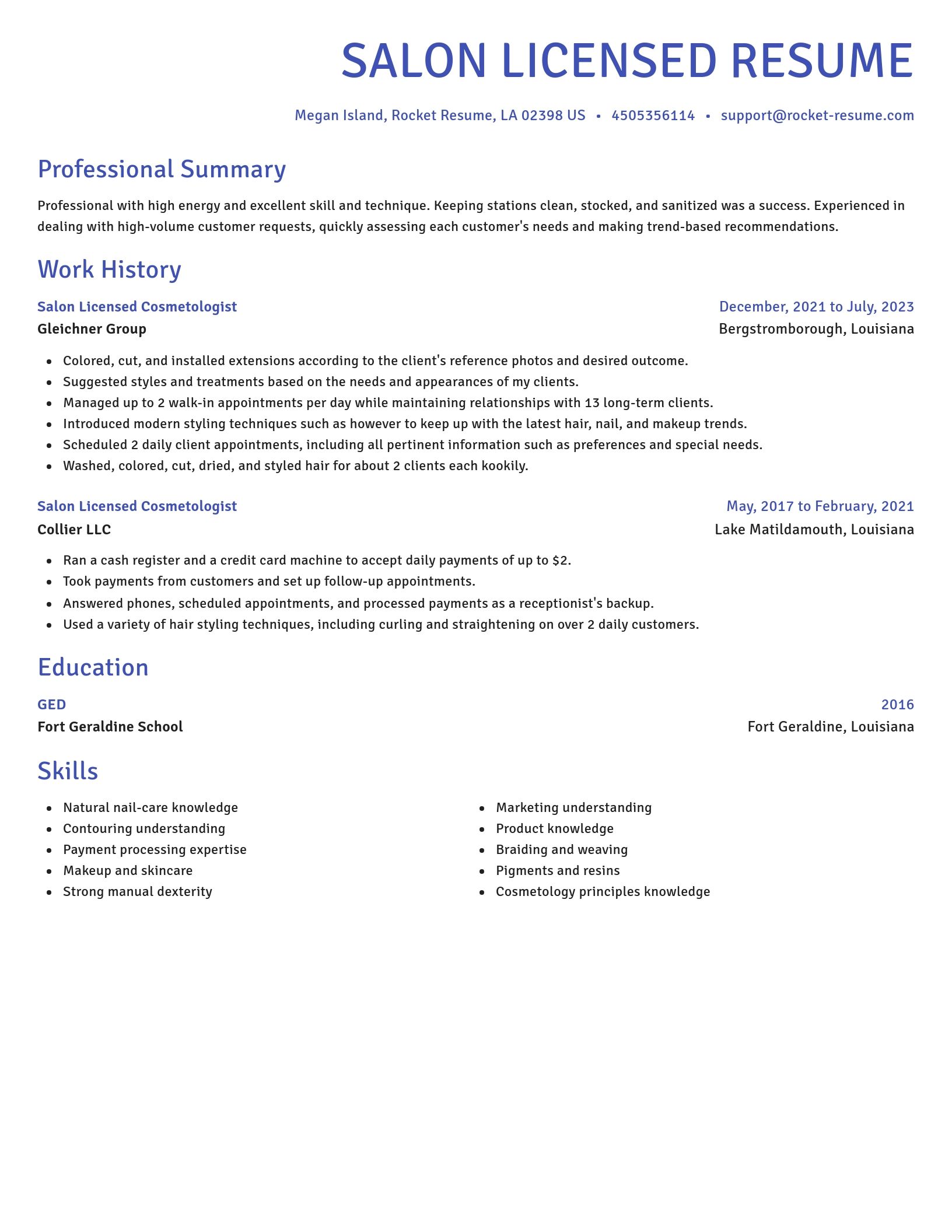Novel resume template