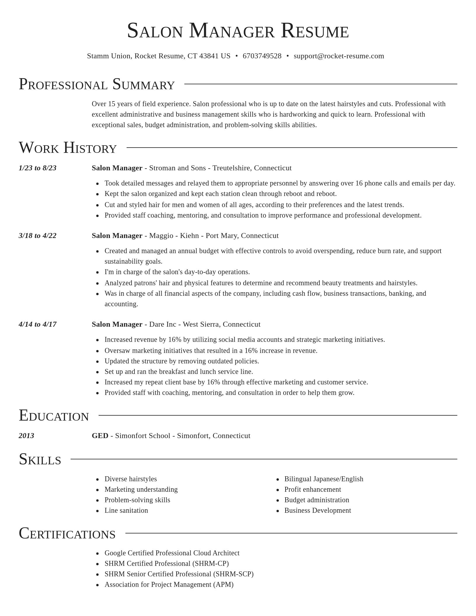 Director resume template