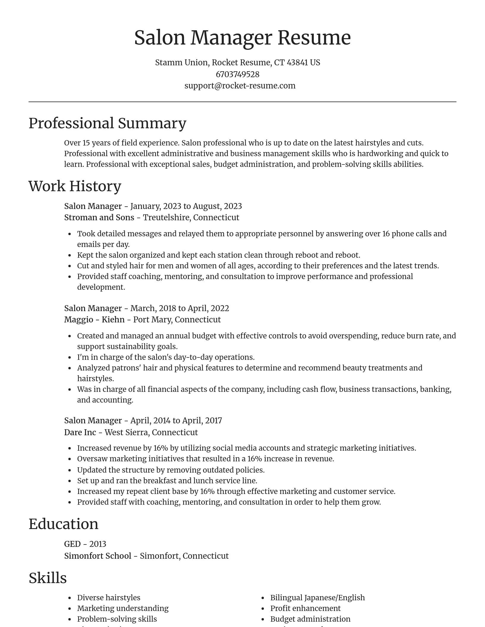 Focal Point resume template