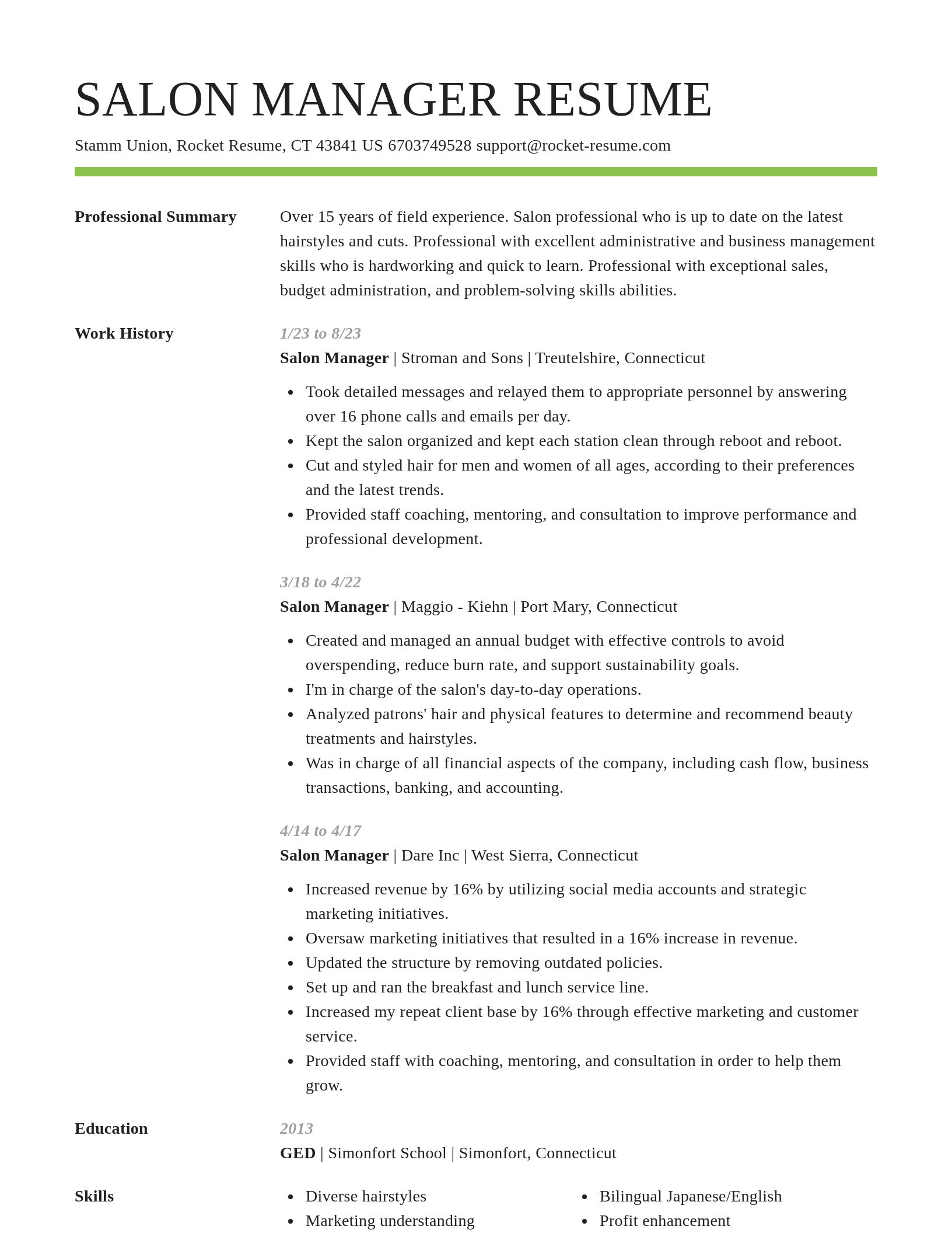 Smart resume template