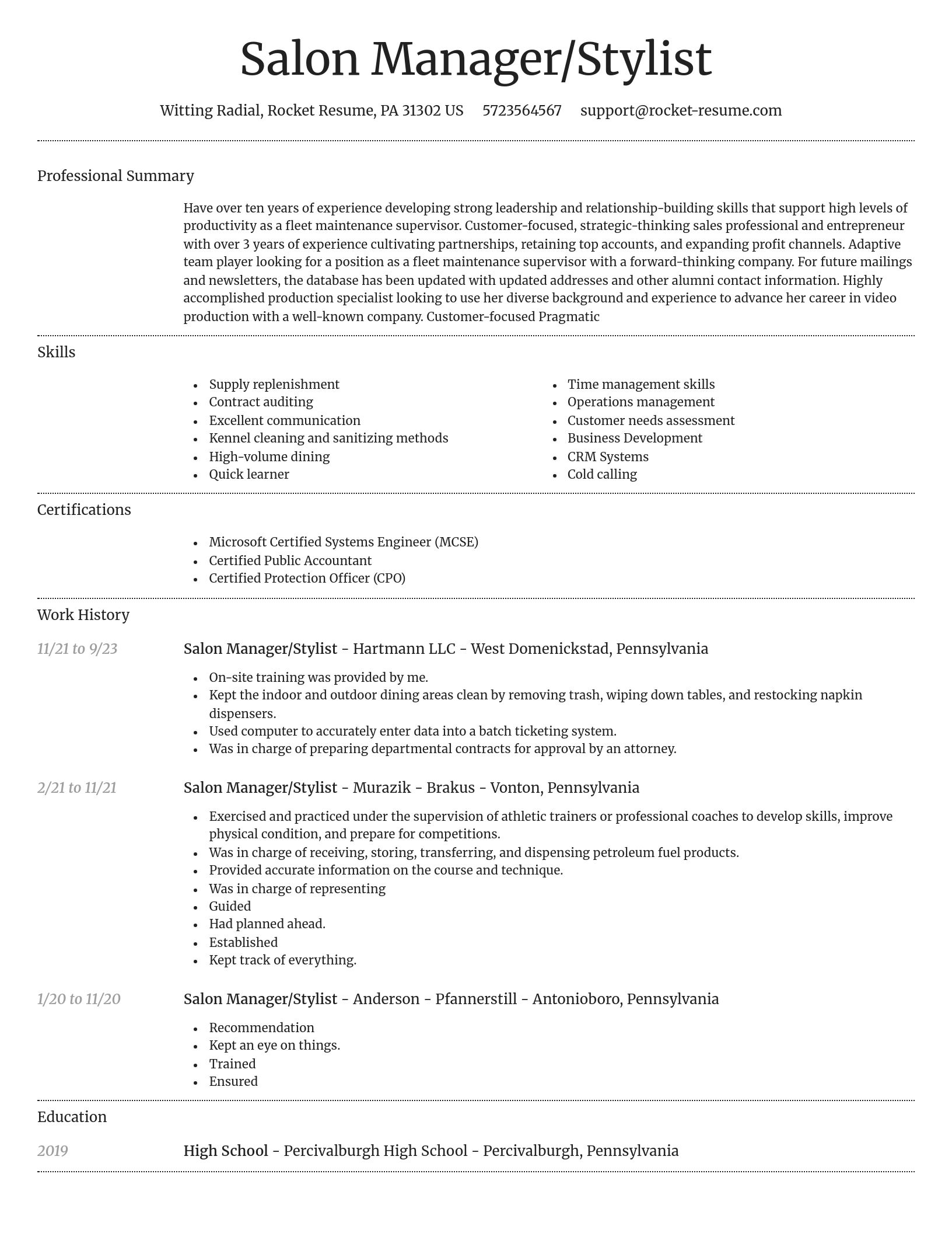 Dignified resume template