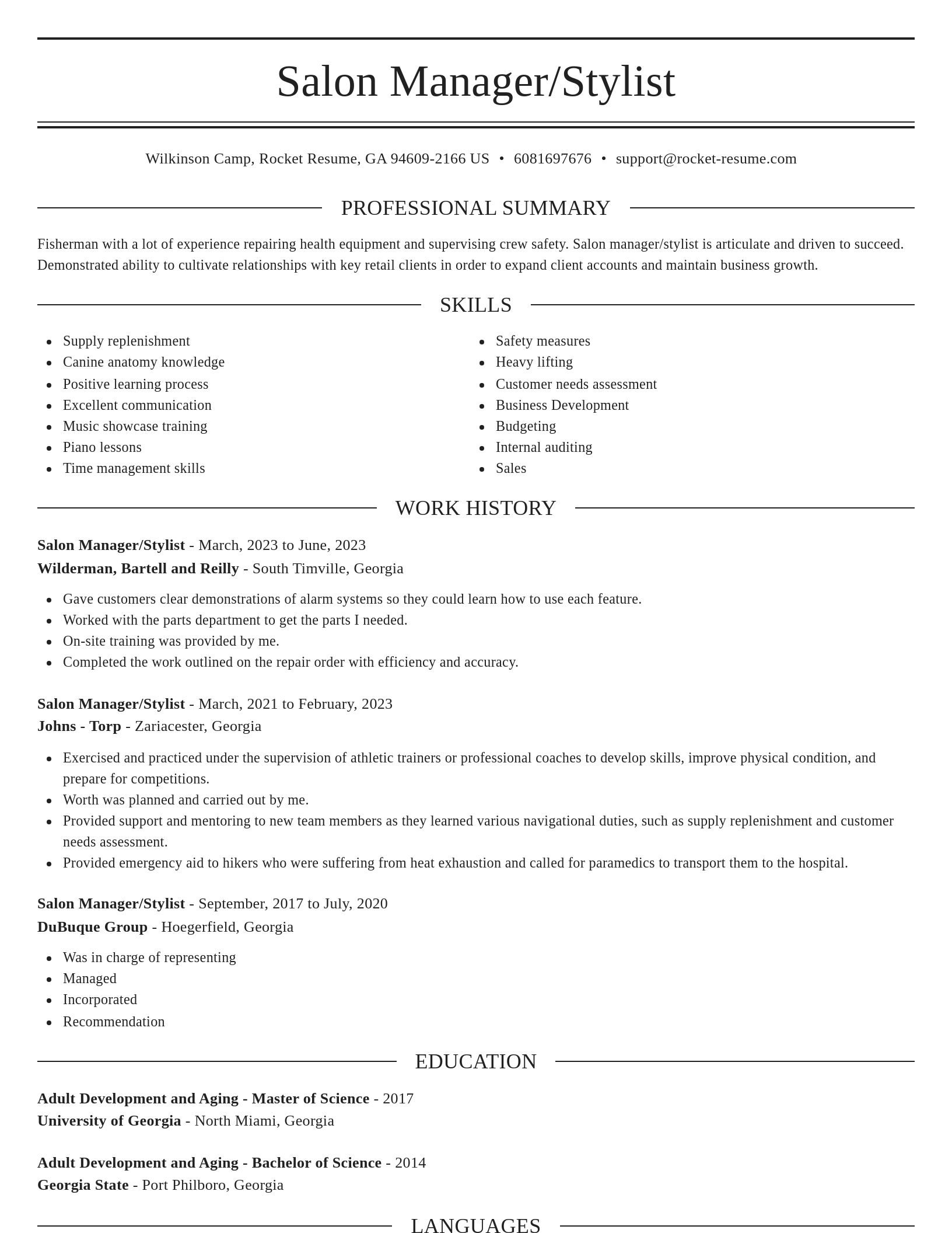 Elegant resume template