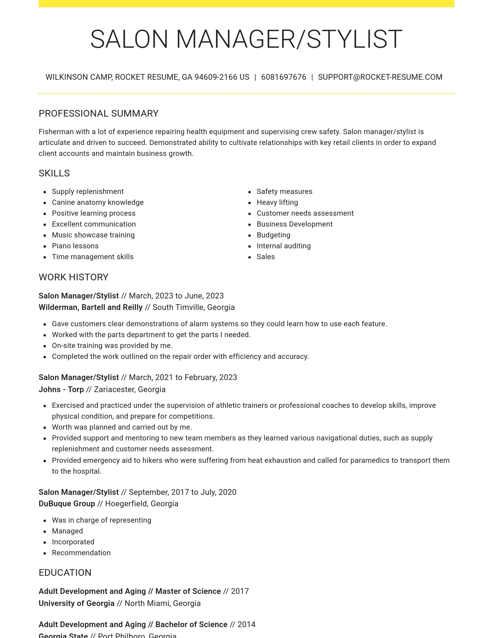 Grand resume template