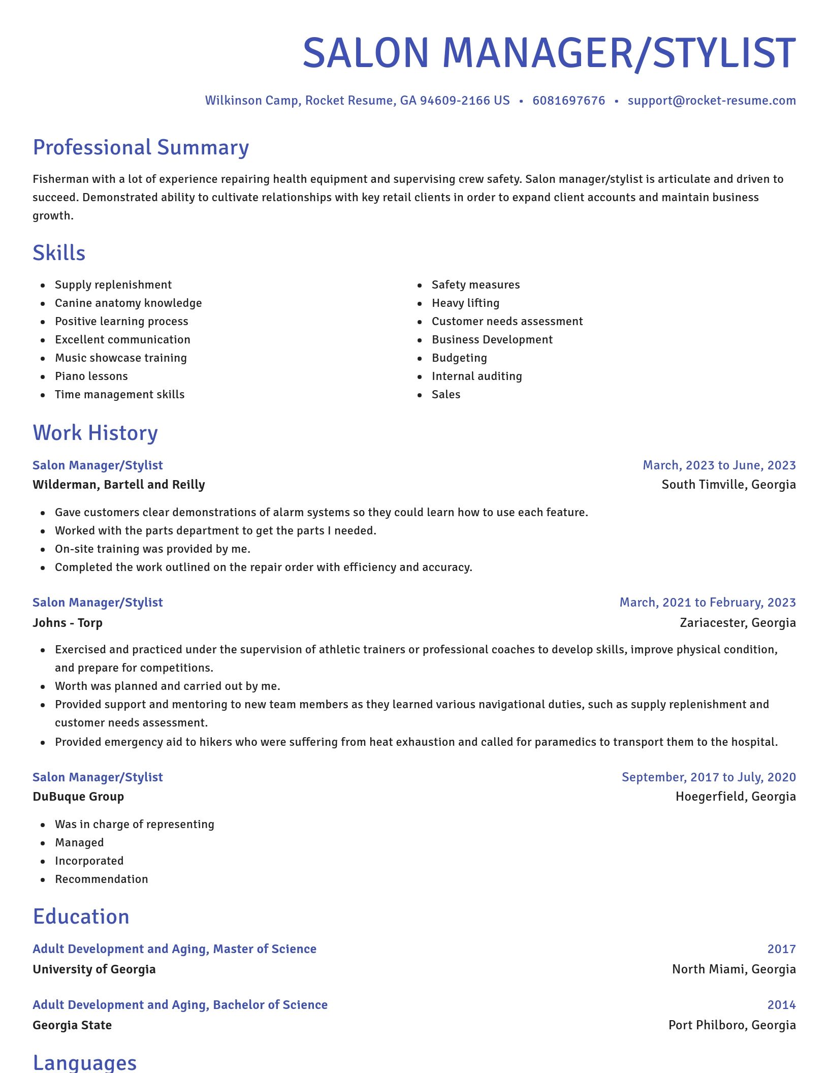Novel resume template