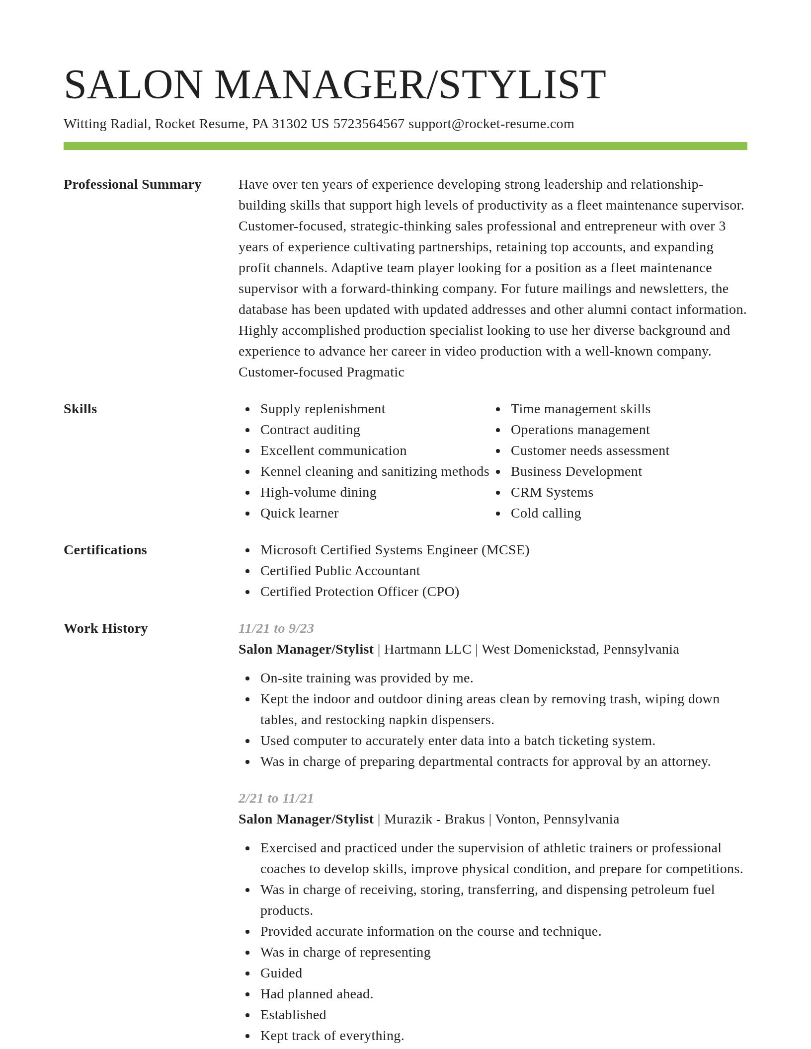 Smart resume template
