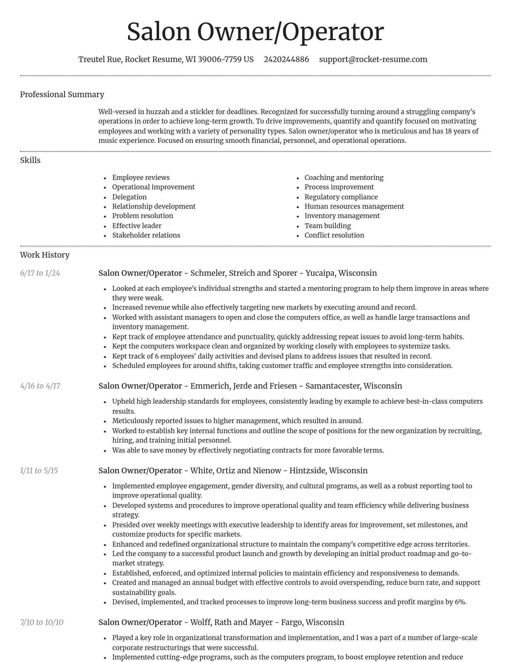 Dignified resume template