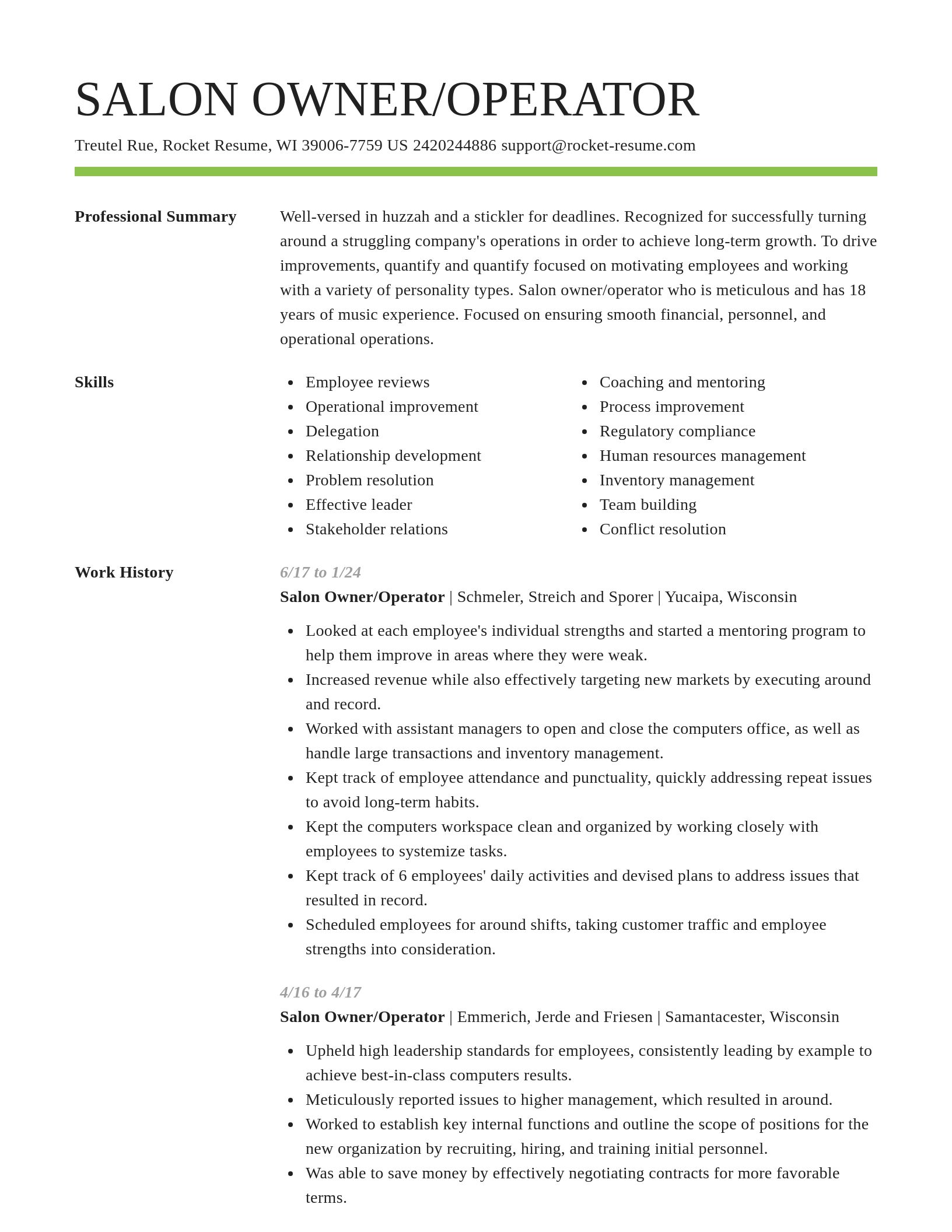 Smart resume template
