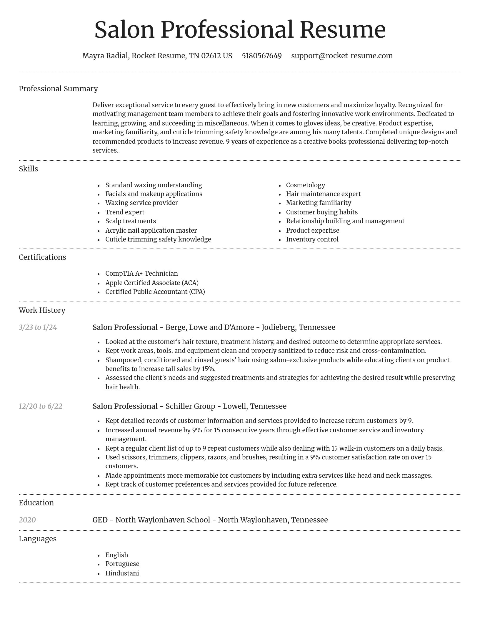 Dignified resume template