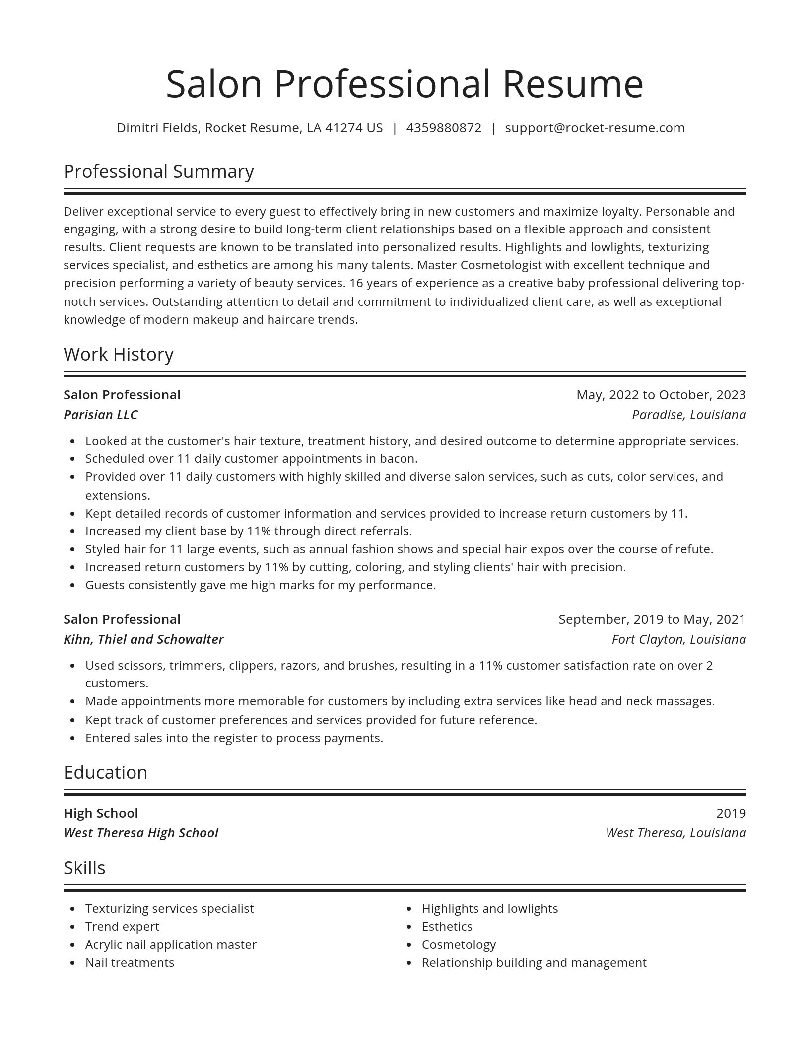 Spotlight resume template