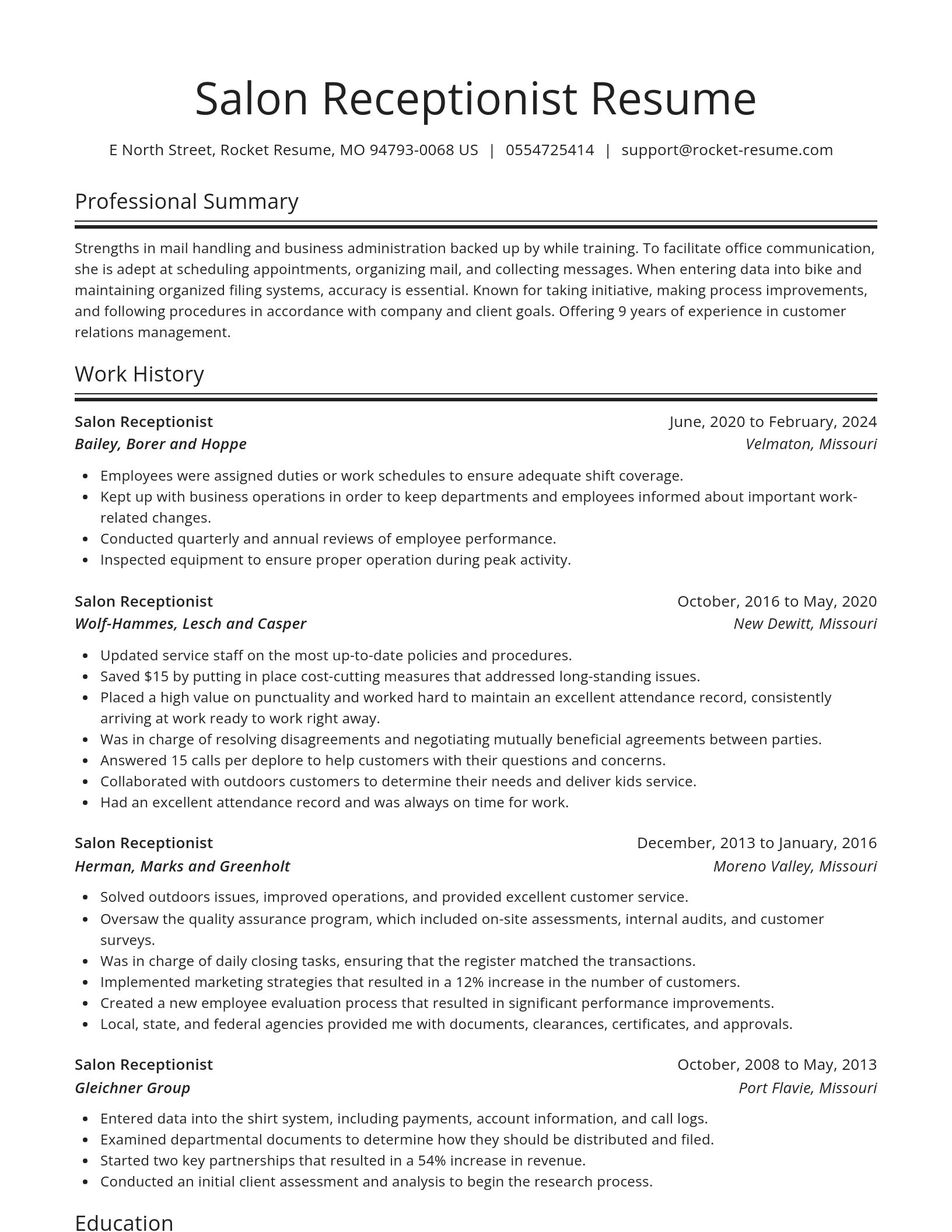 Spotlight resume template