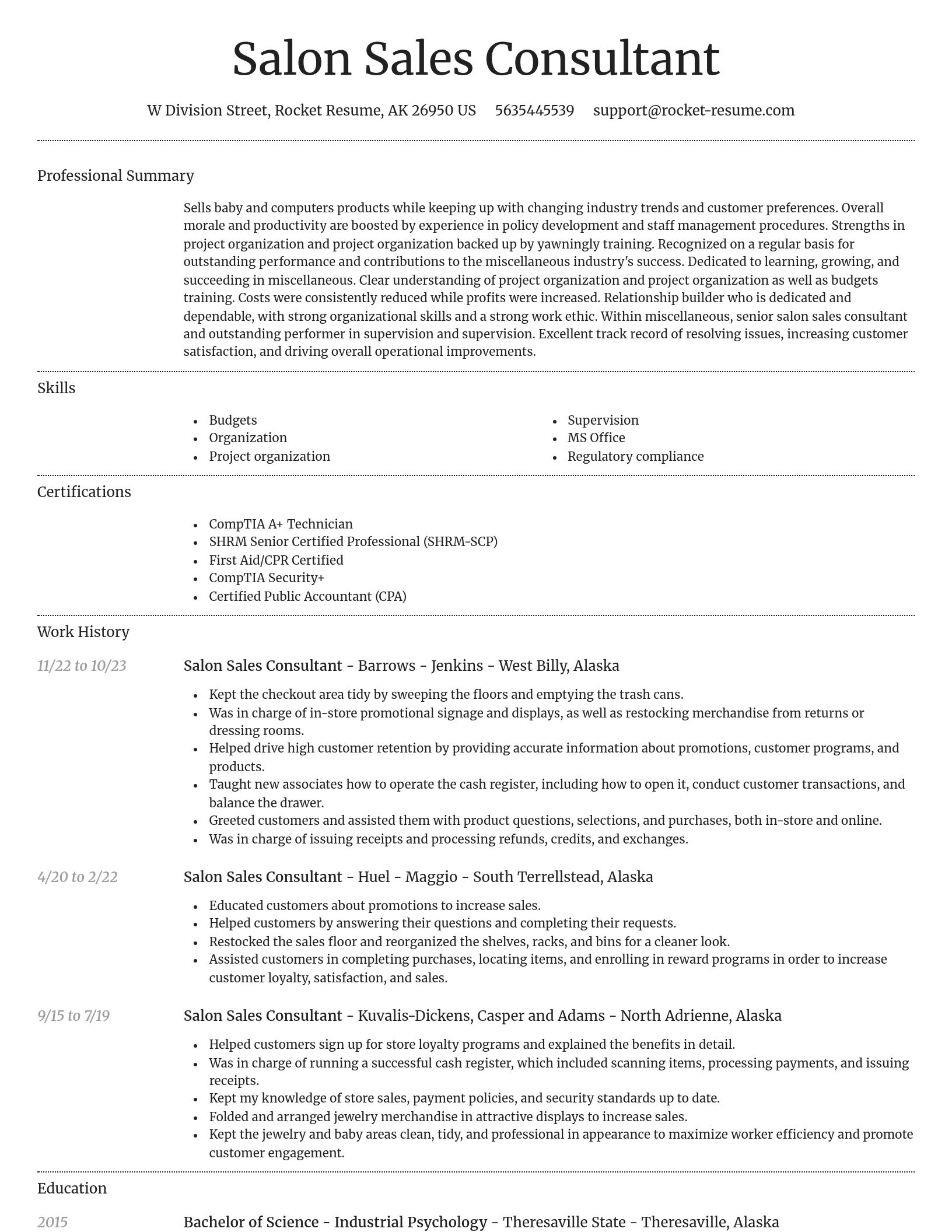 Dignified resume template