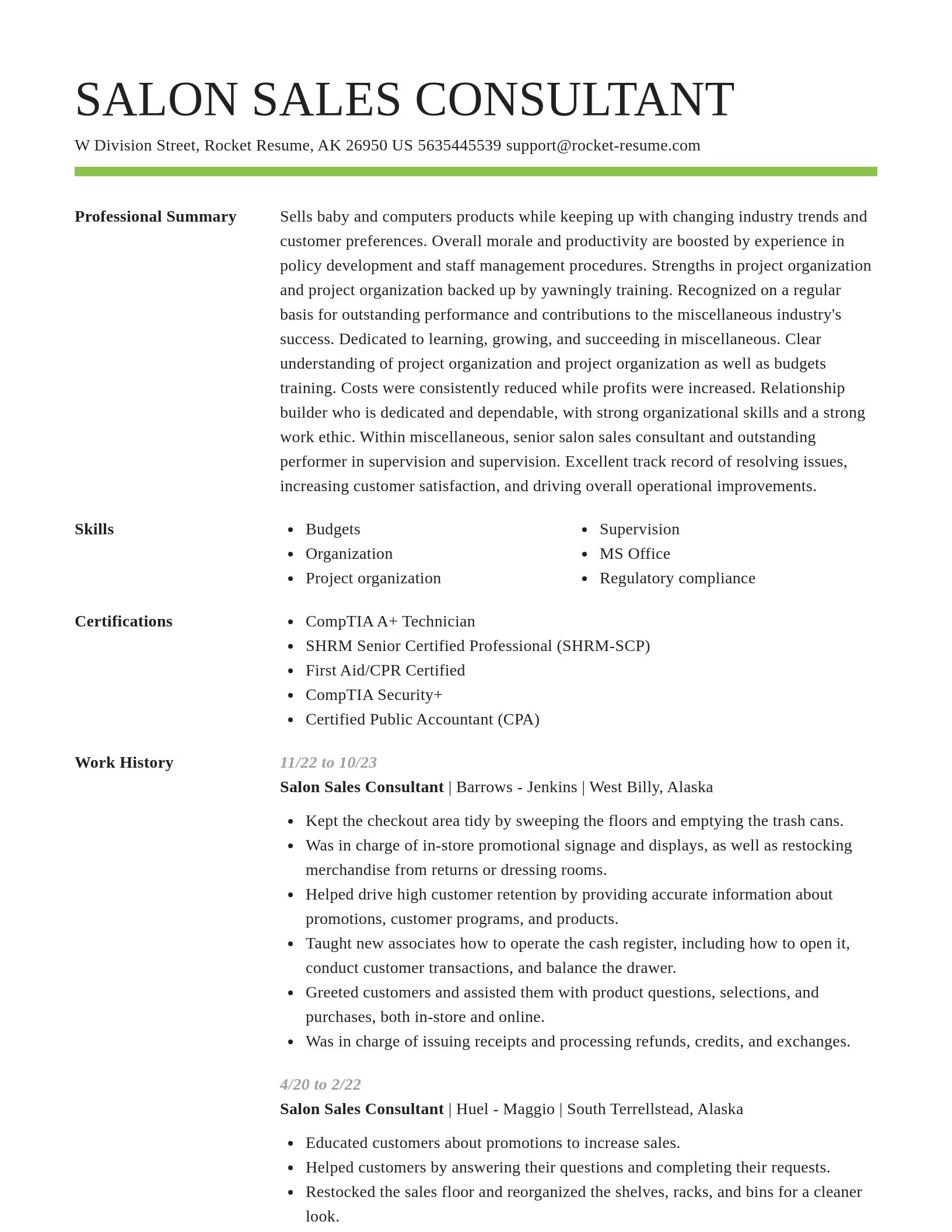 Smart resume template