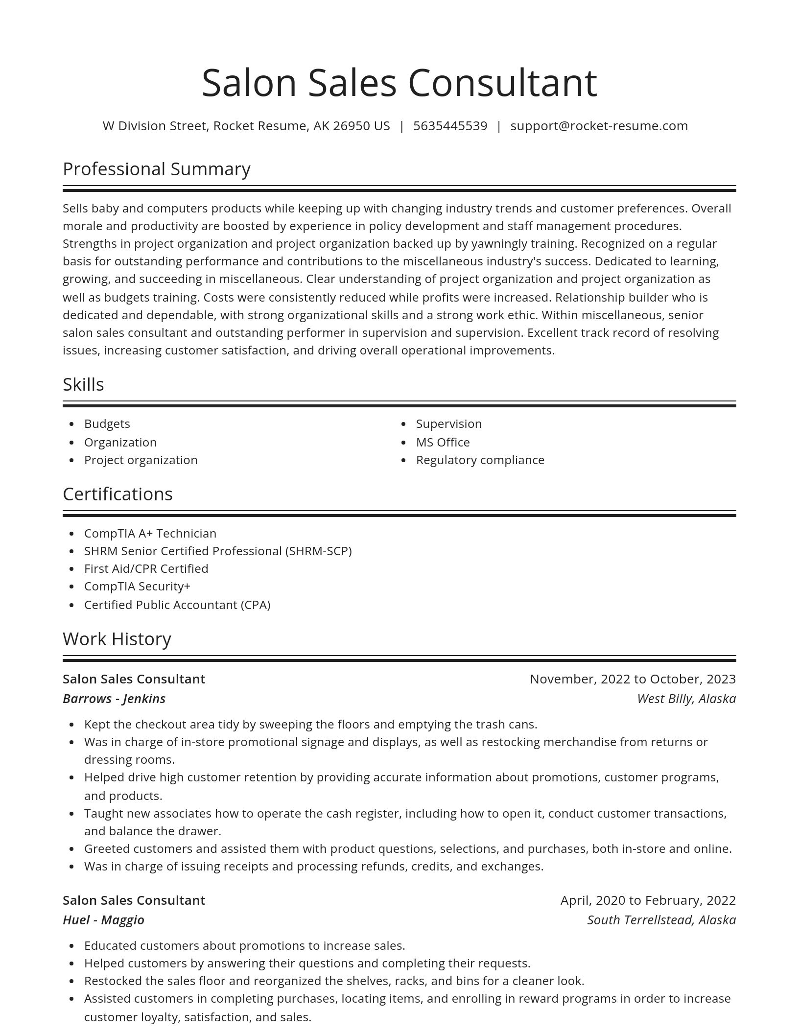 Spotlight resume template