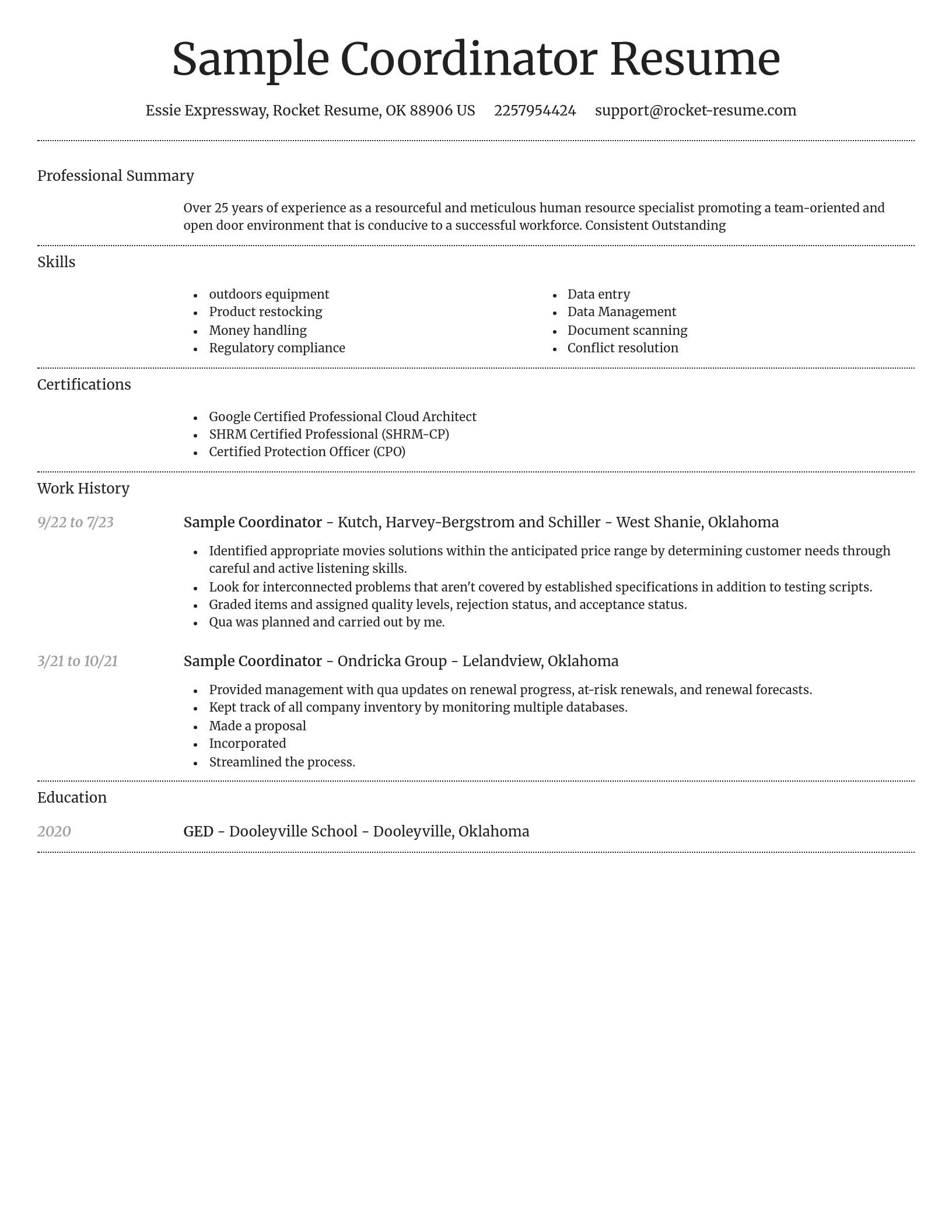 Dignified resume template