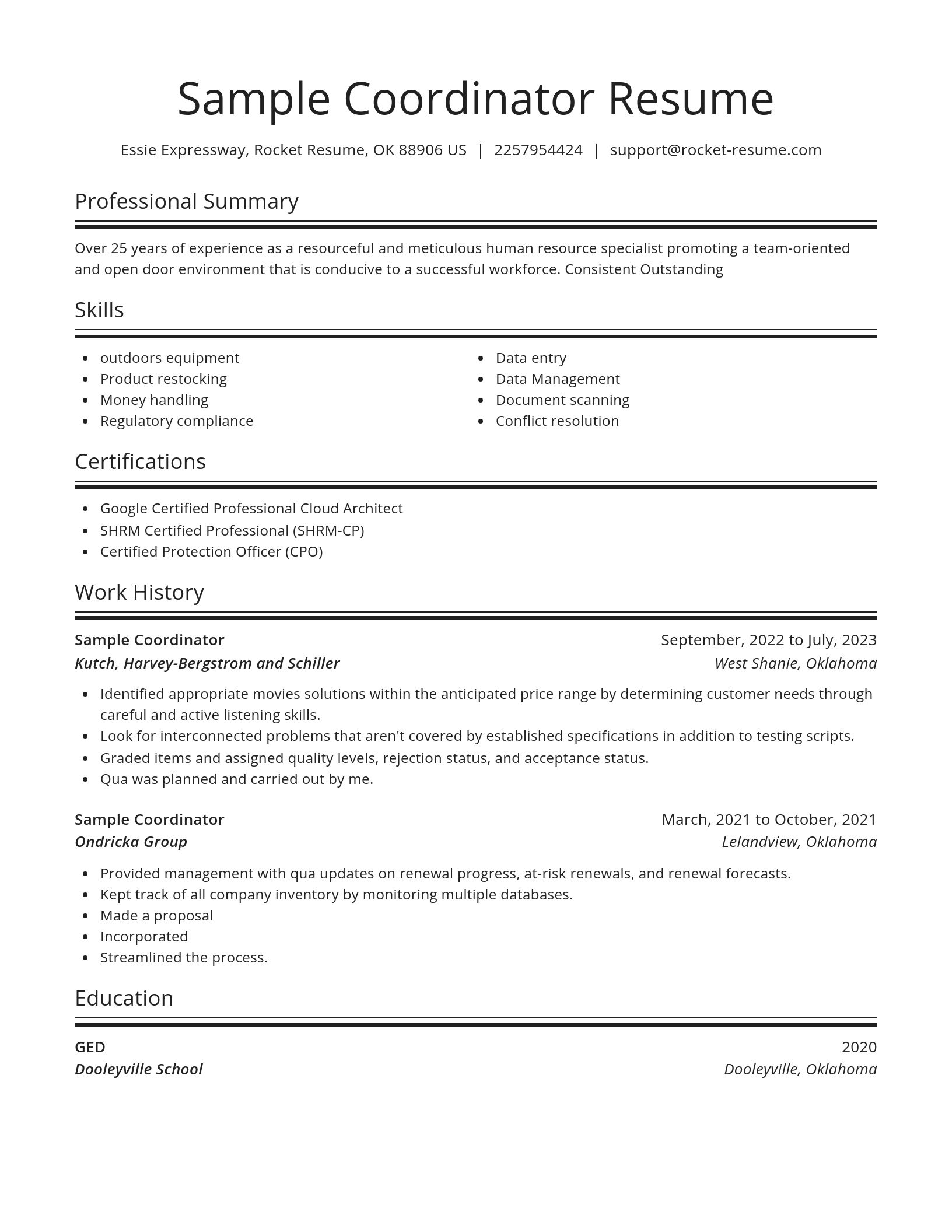 Spotlight resume template