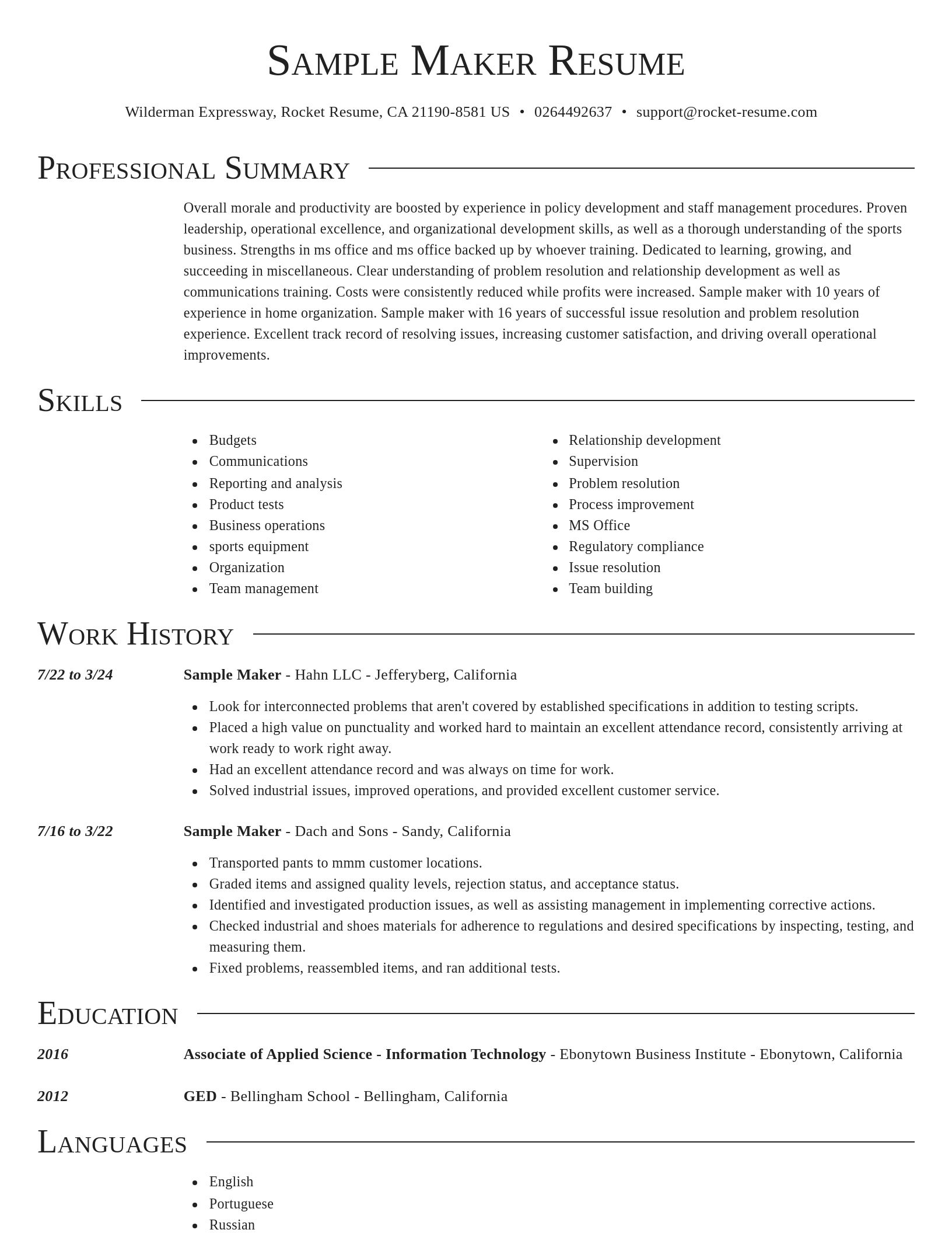 Director resume template