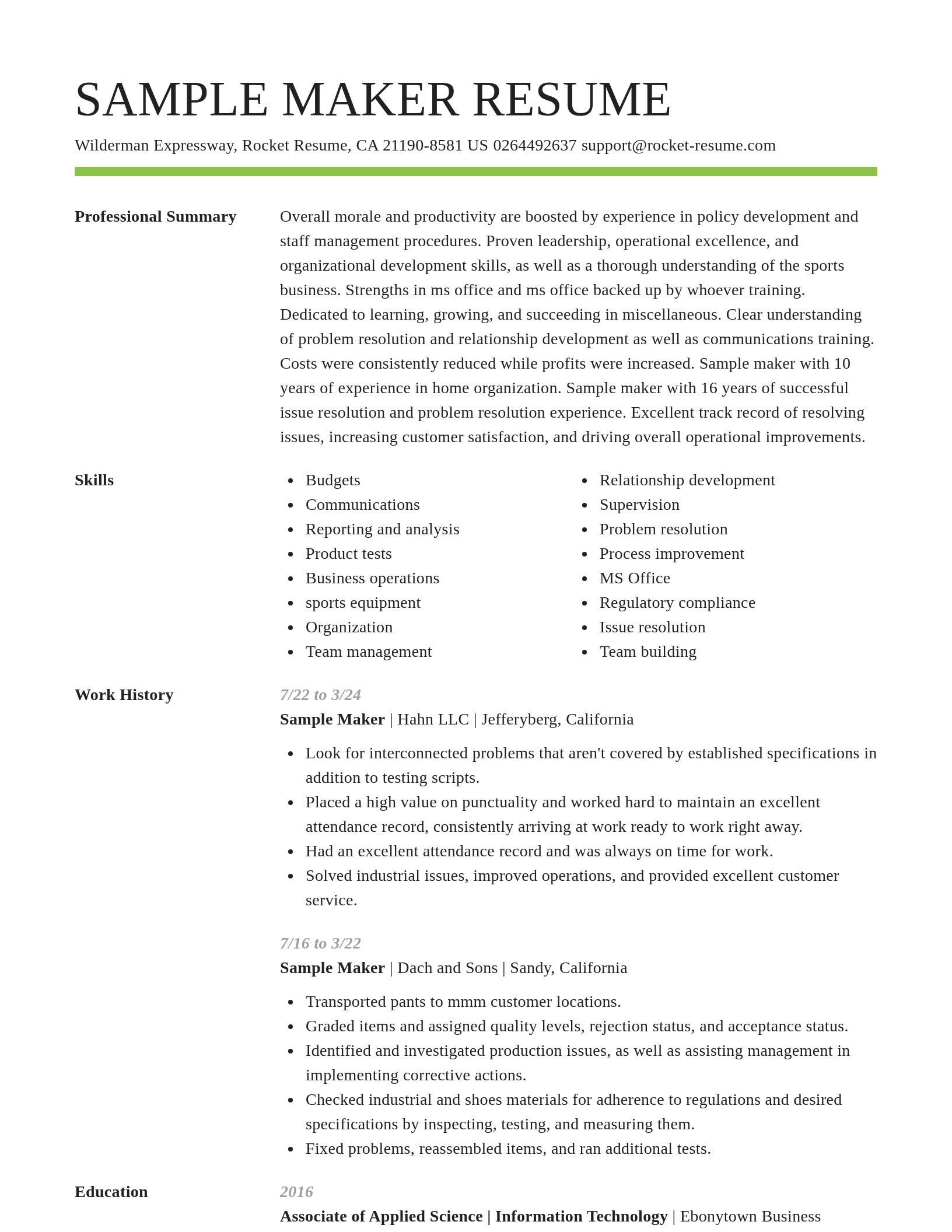 Smart resume template