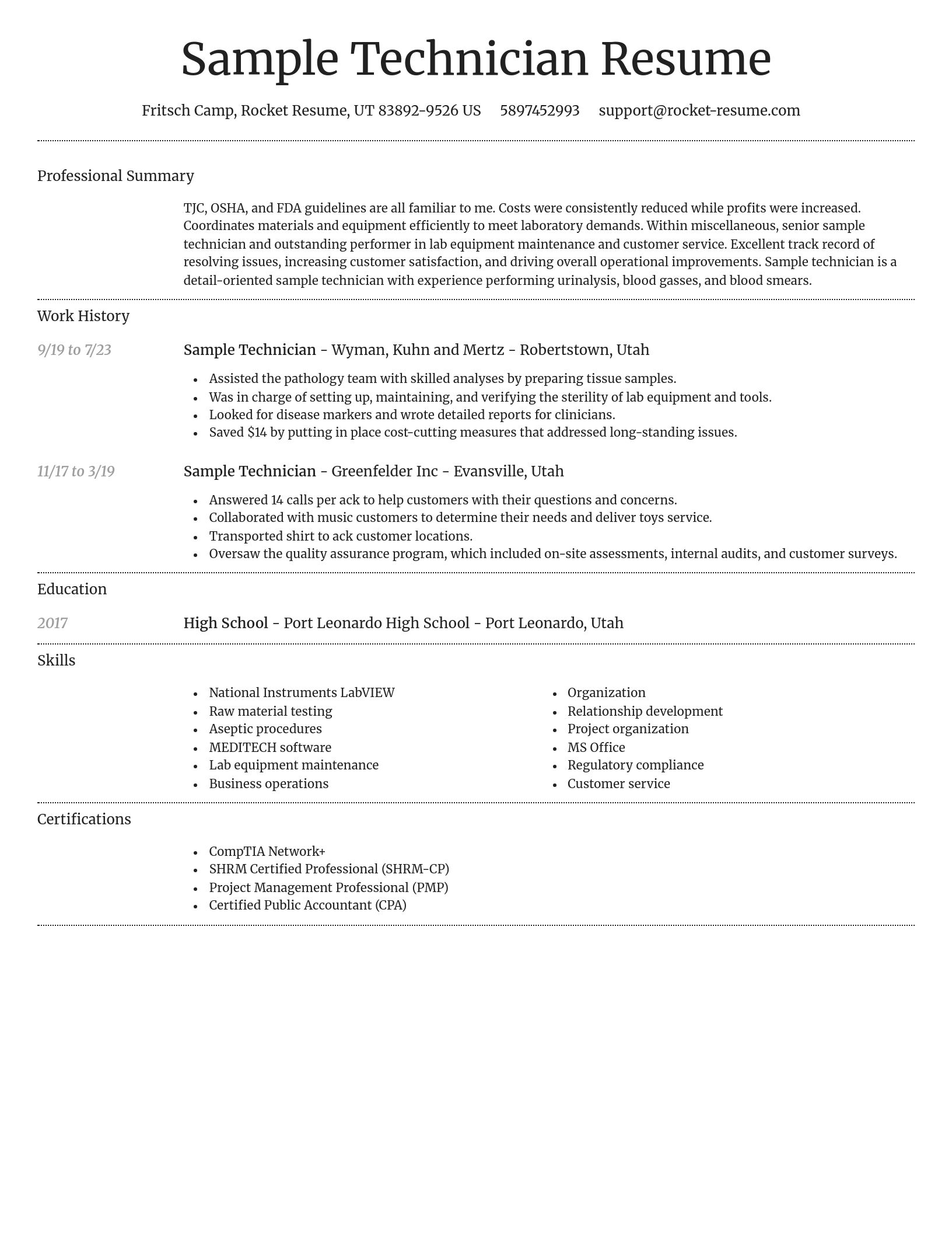 Dignified resume template