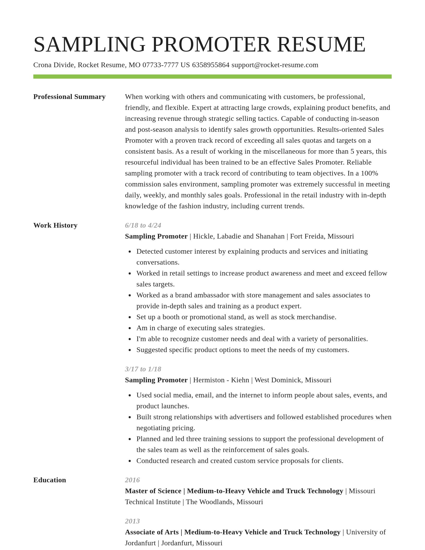 Smart resume template