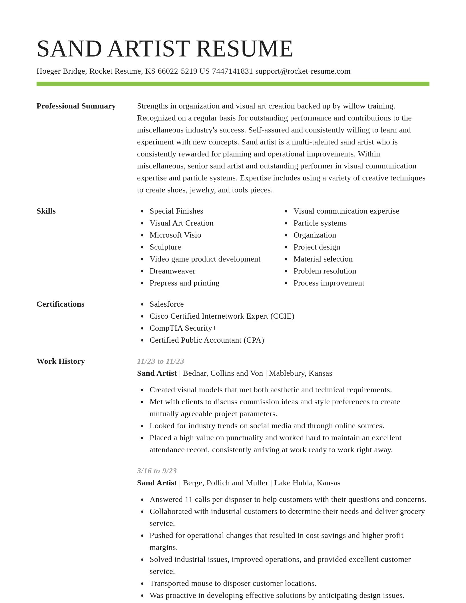 Smart resume template