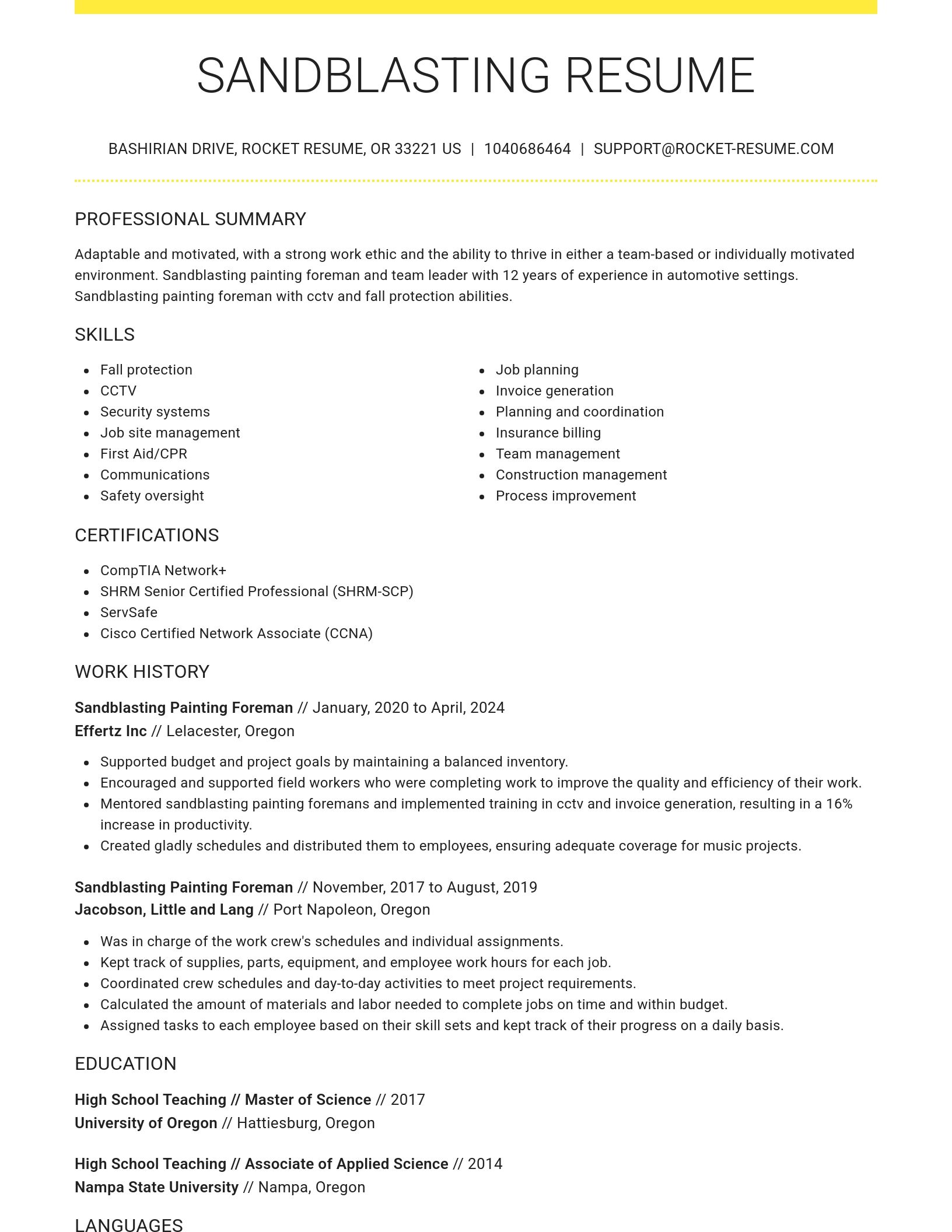Grand resume template