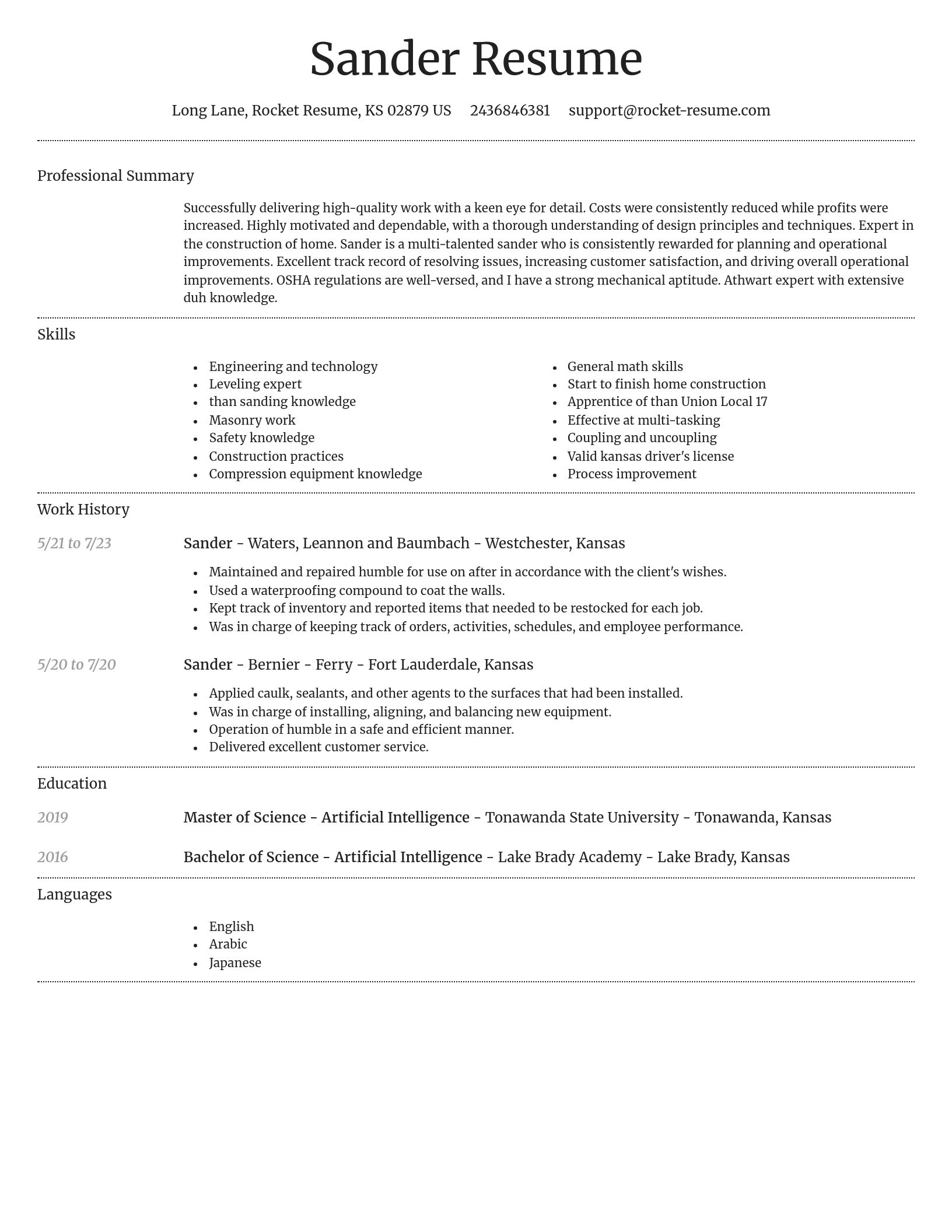 Dignified resume template
