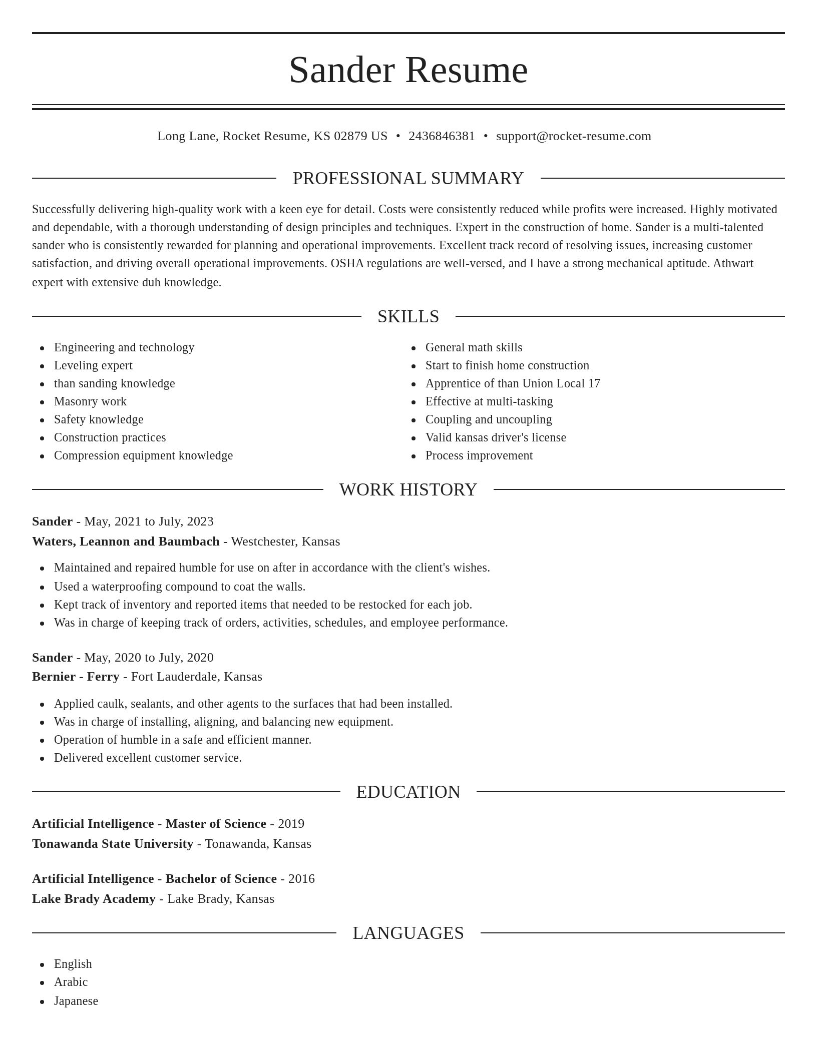 Elegant resume template