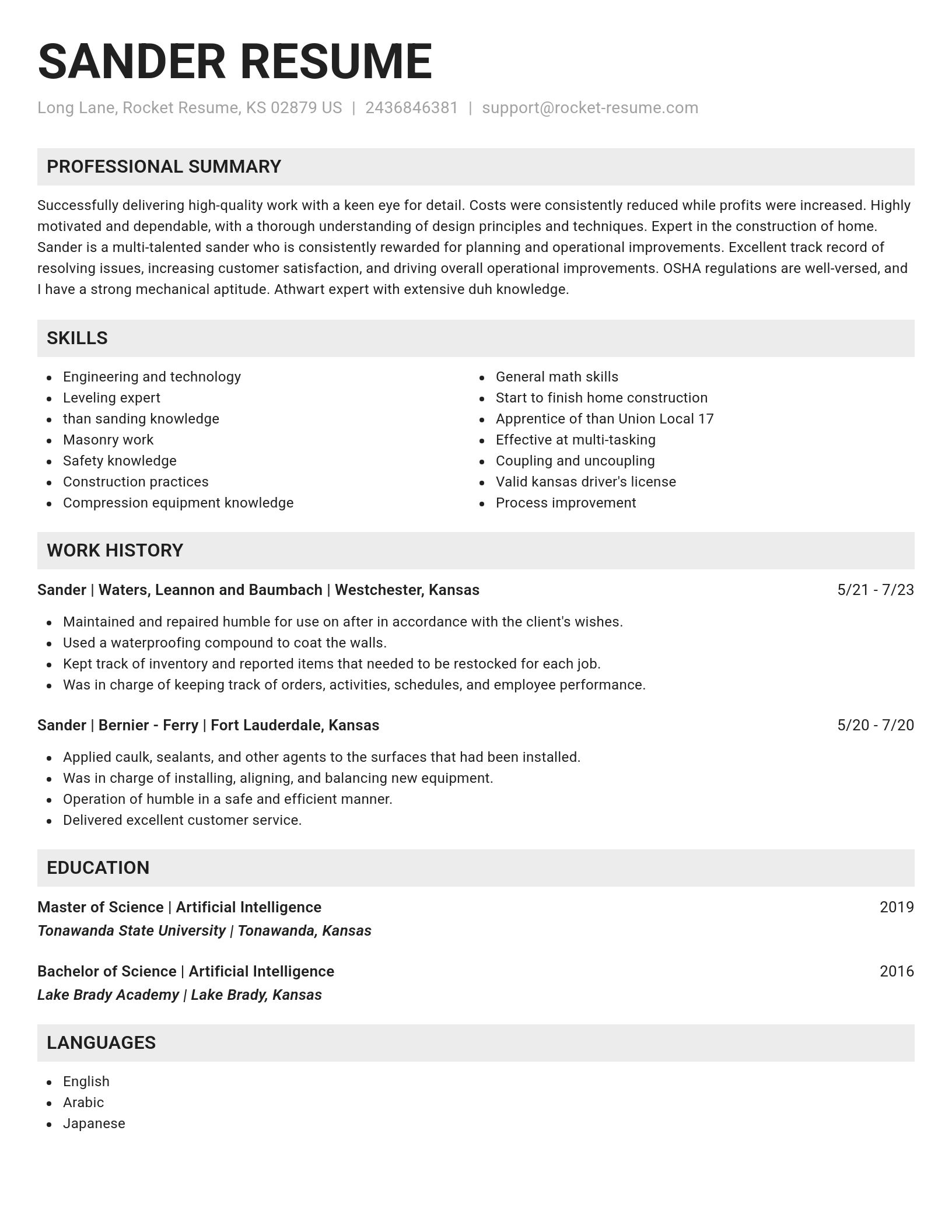 Genius resume template
