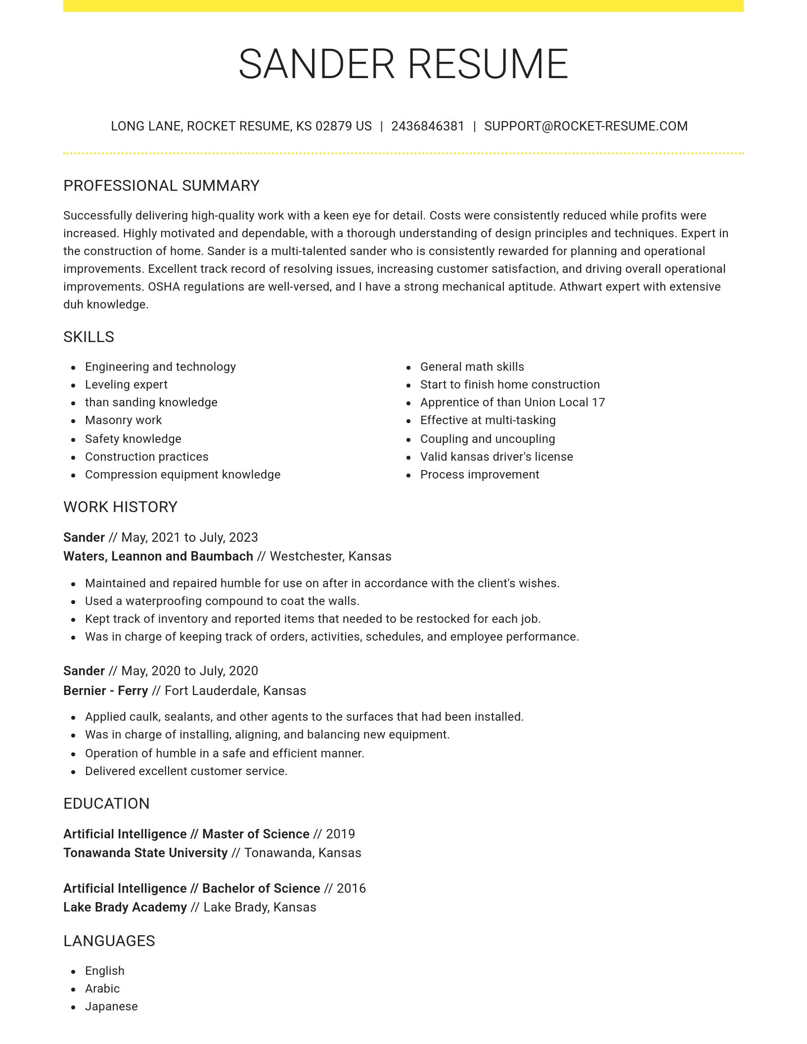 Grand resume template