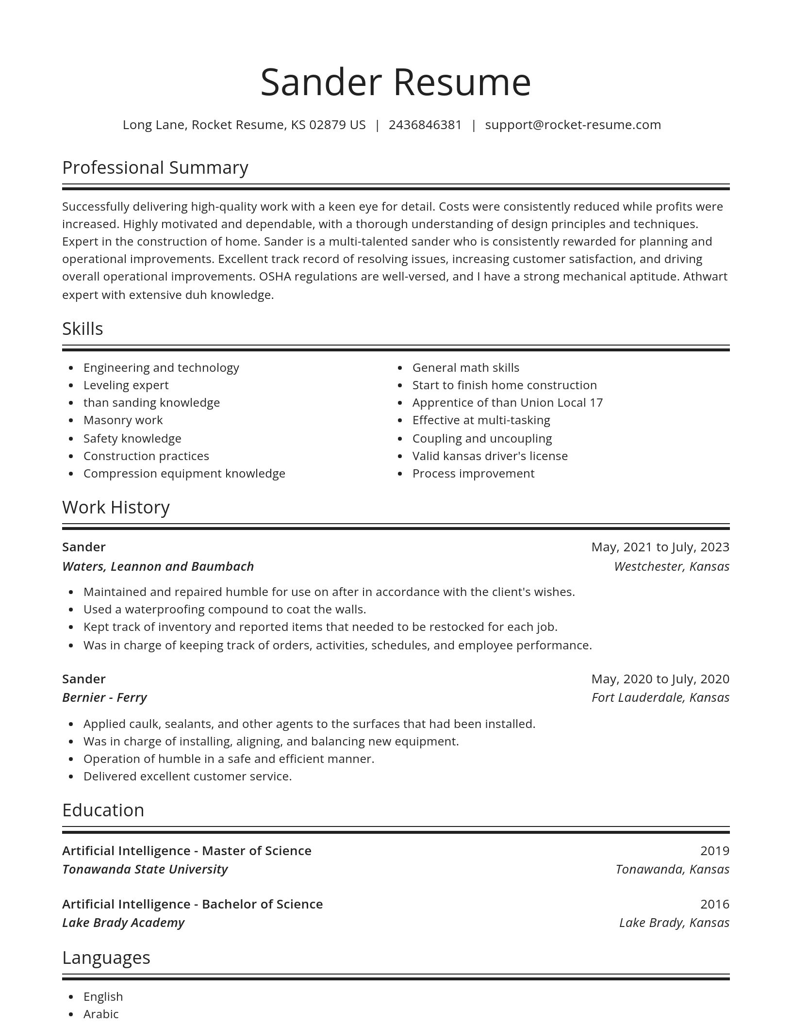 Spotlight resume template