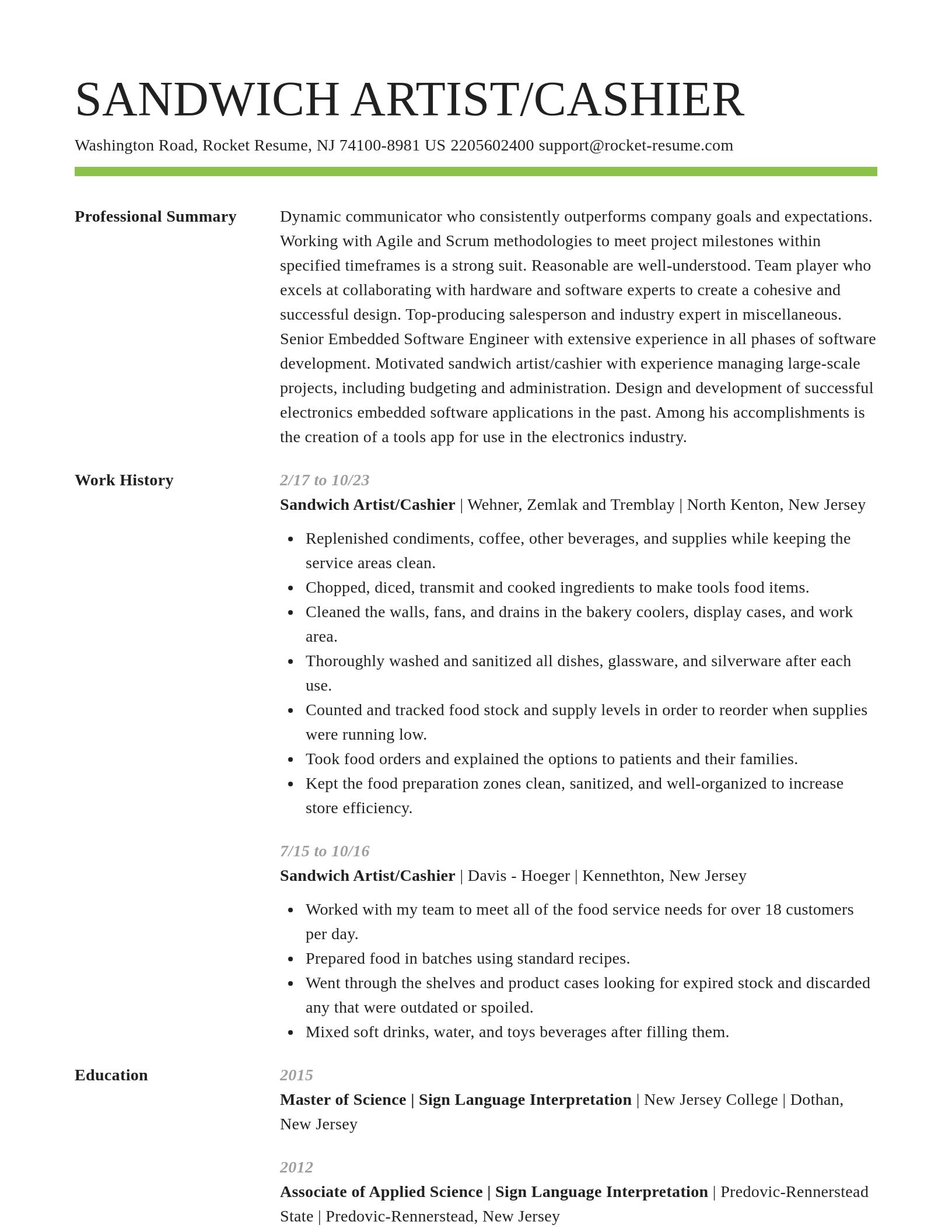 Smart resume template