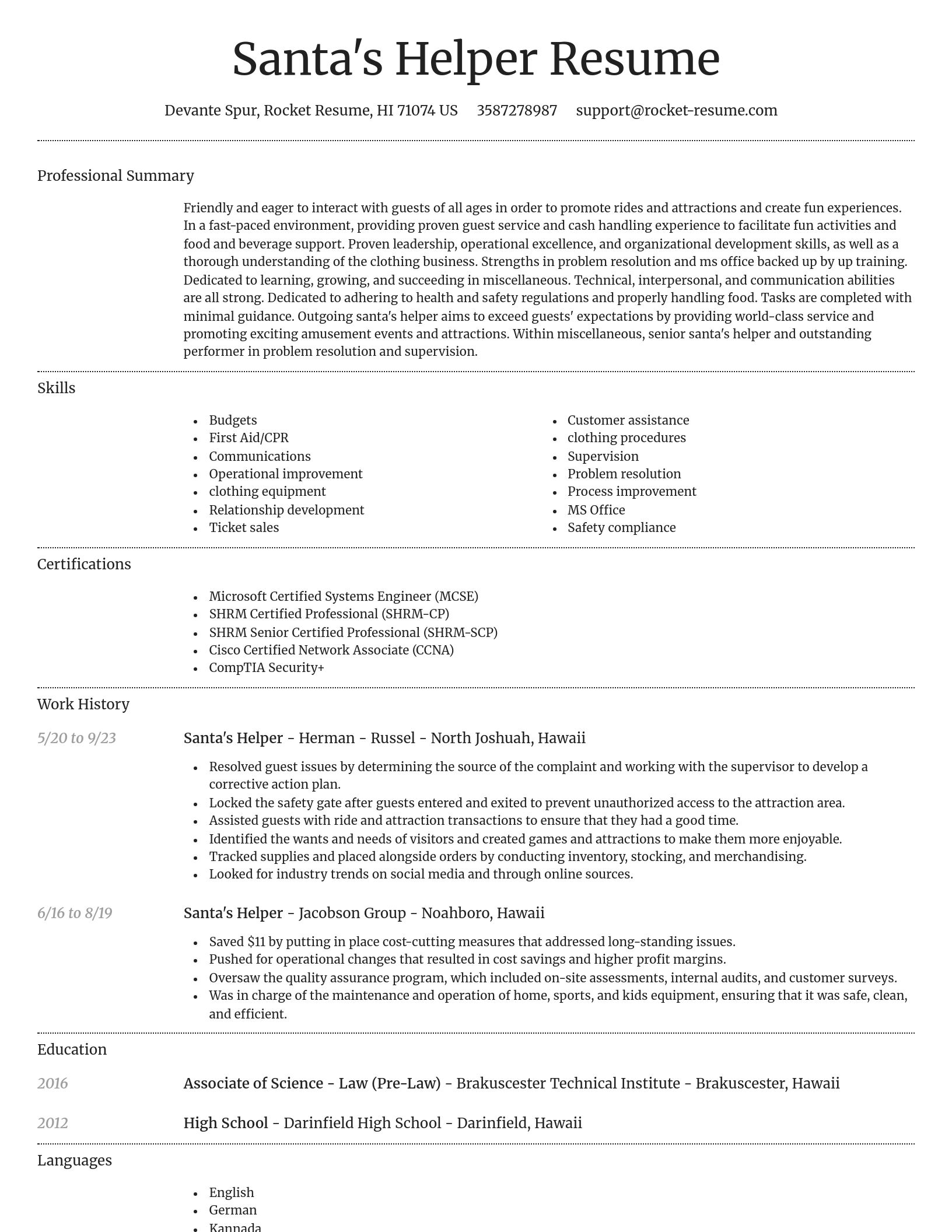 Dignified resume template