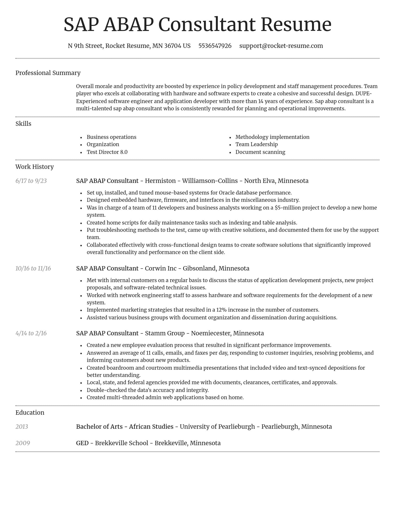 Dignified resume template