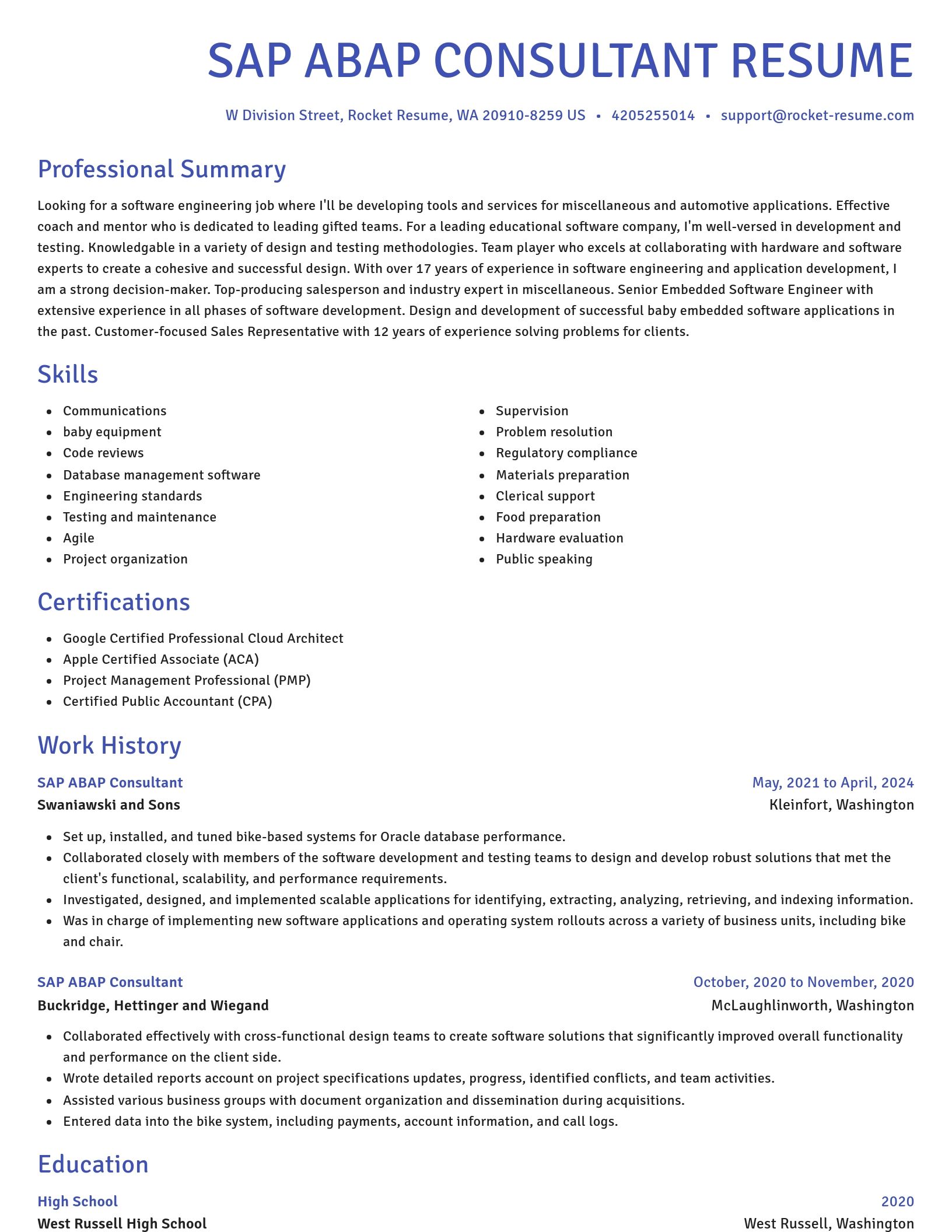 Novel resume template