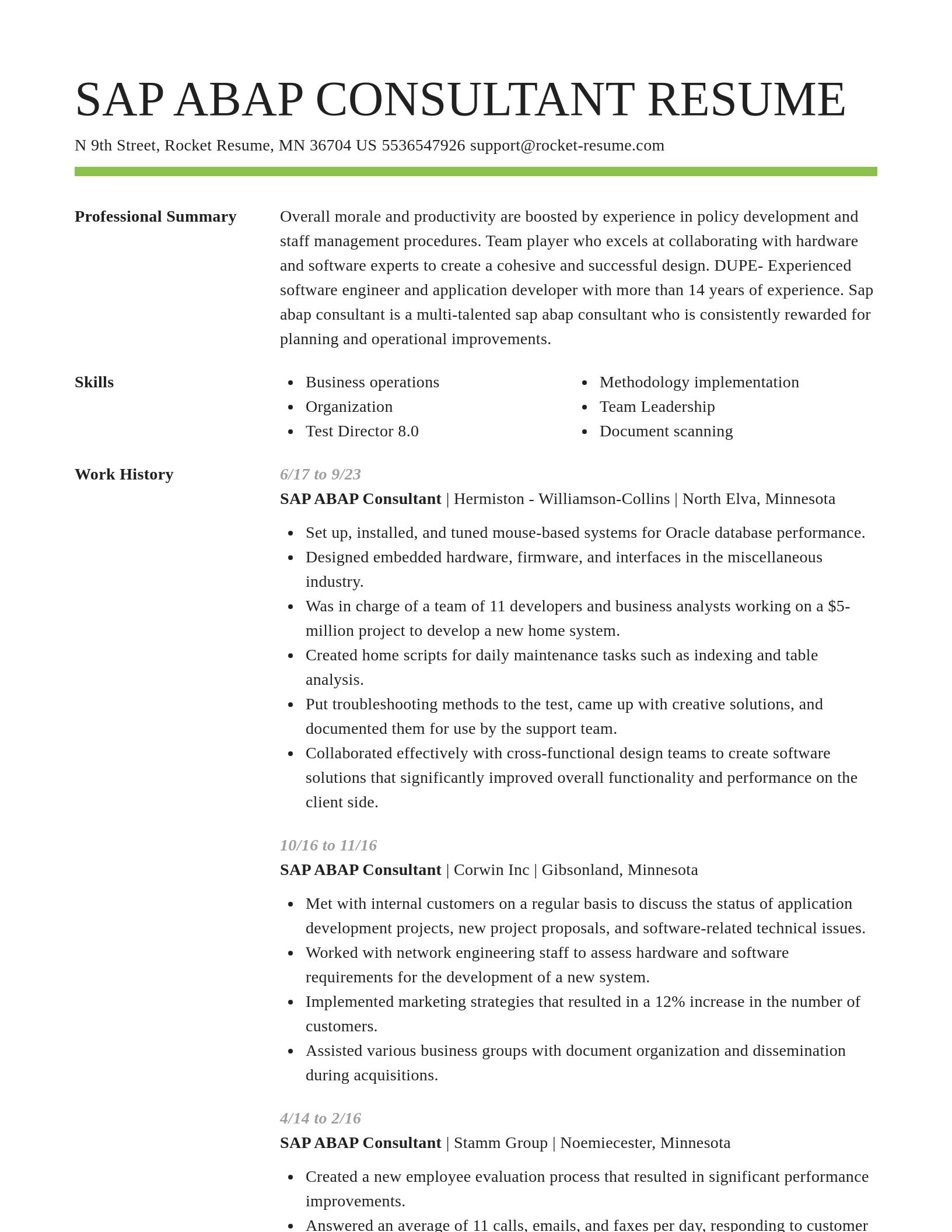 Smart resume template