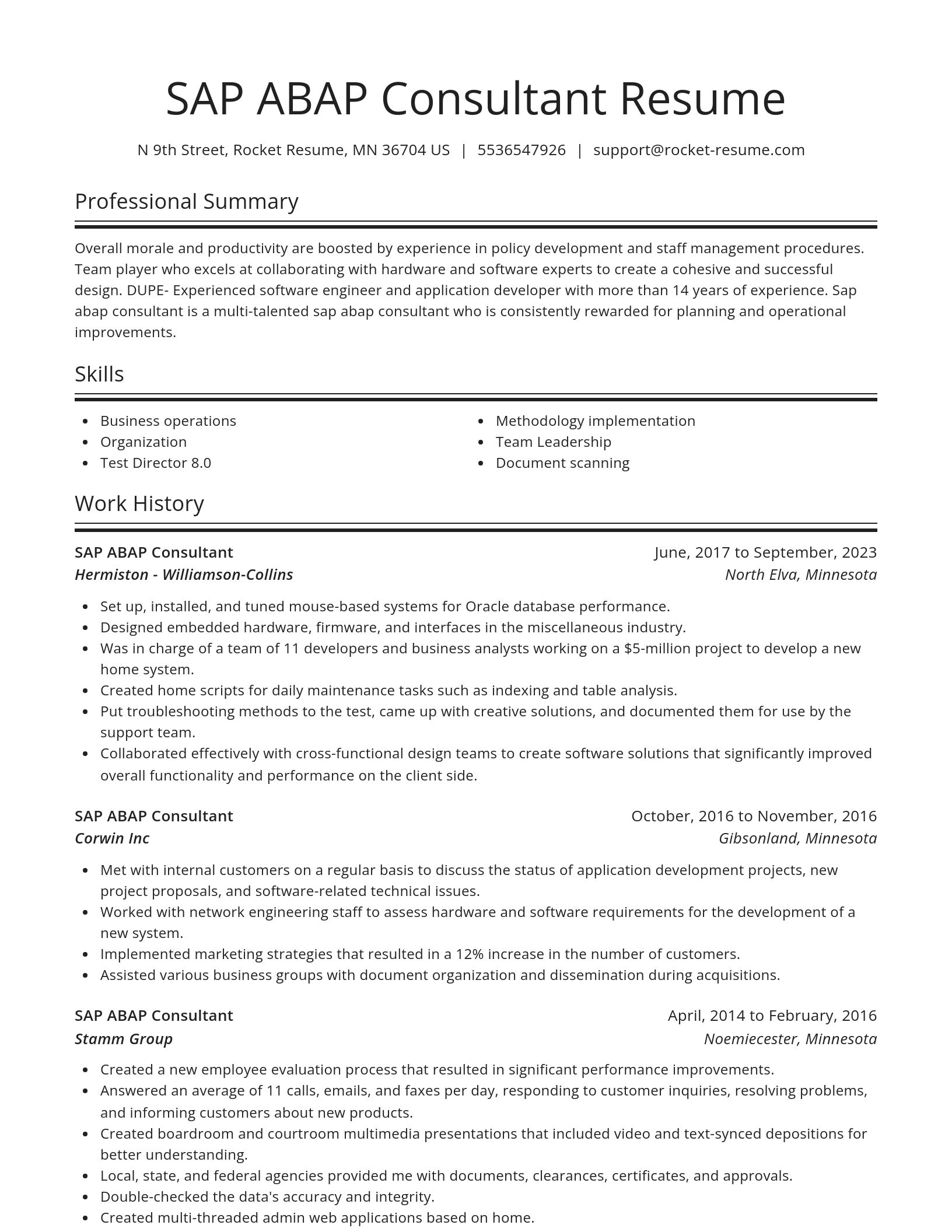 Spotlight resume template